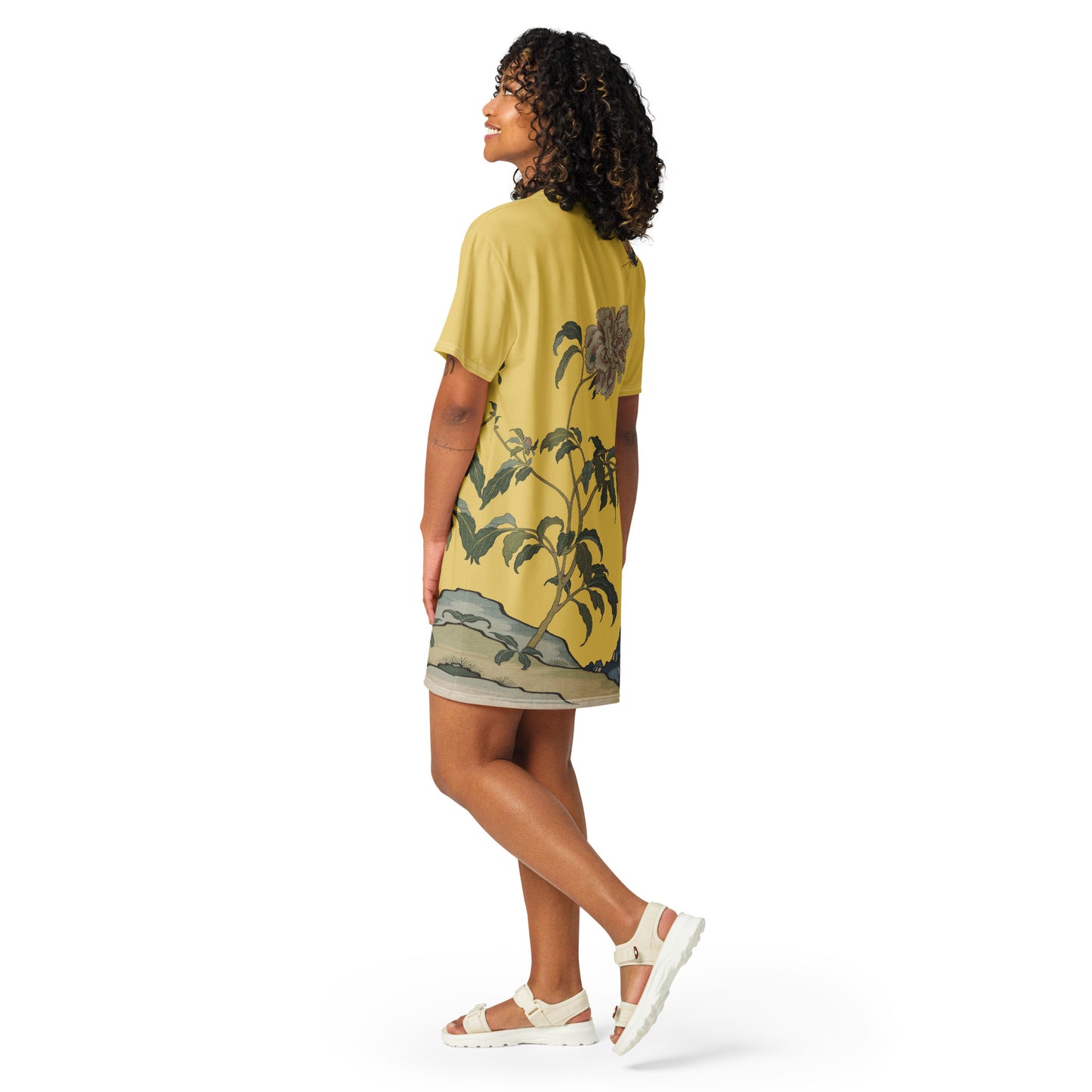 Kesi Flower Album｜Peonies and Butterfly｜T-shirt dress｜Gold