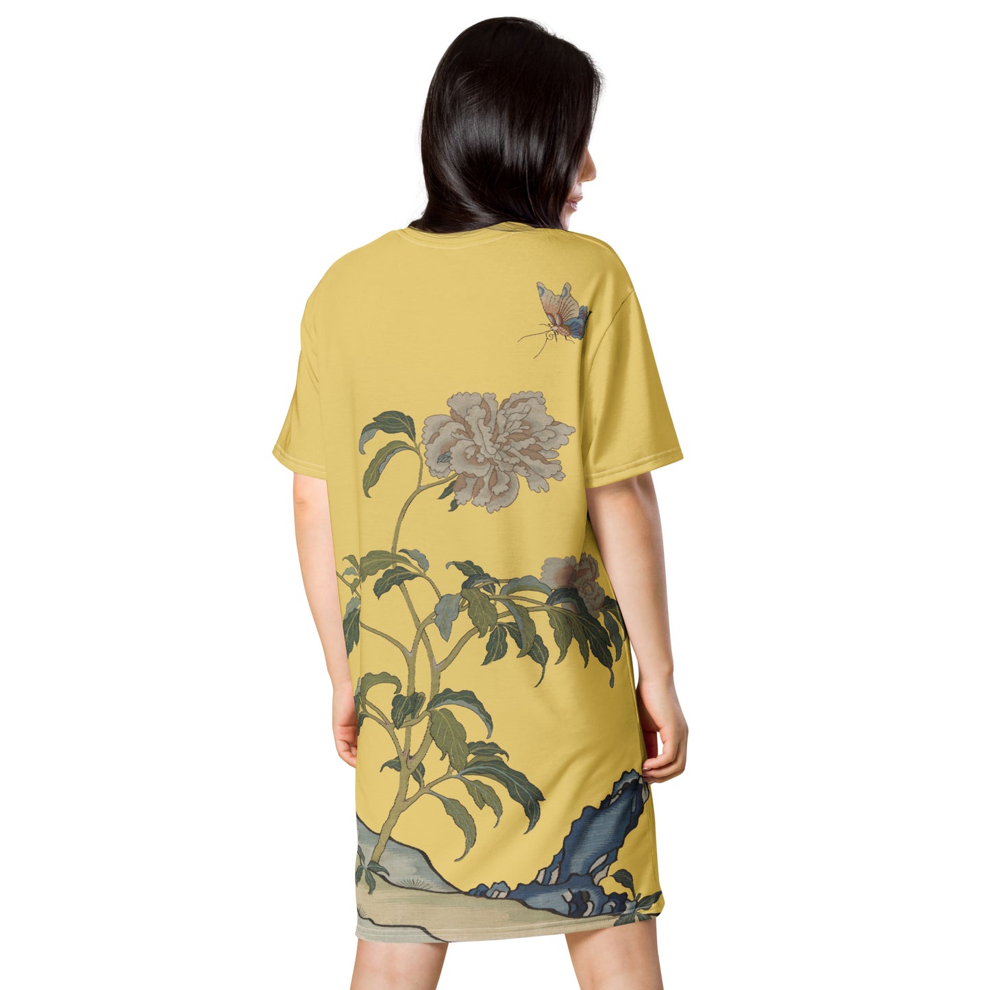 Kesi Flower Album｜Peonies and Butterfly｜T-shirt dress｜Gold