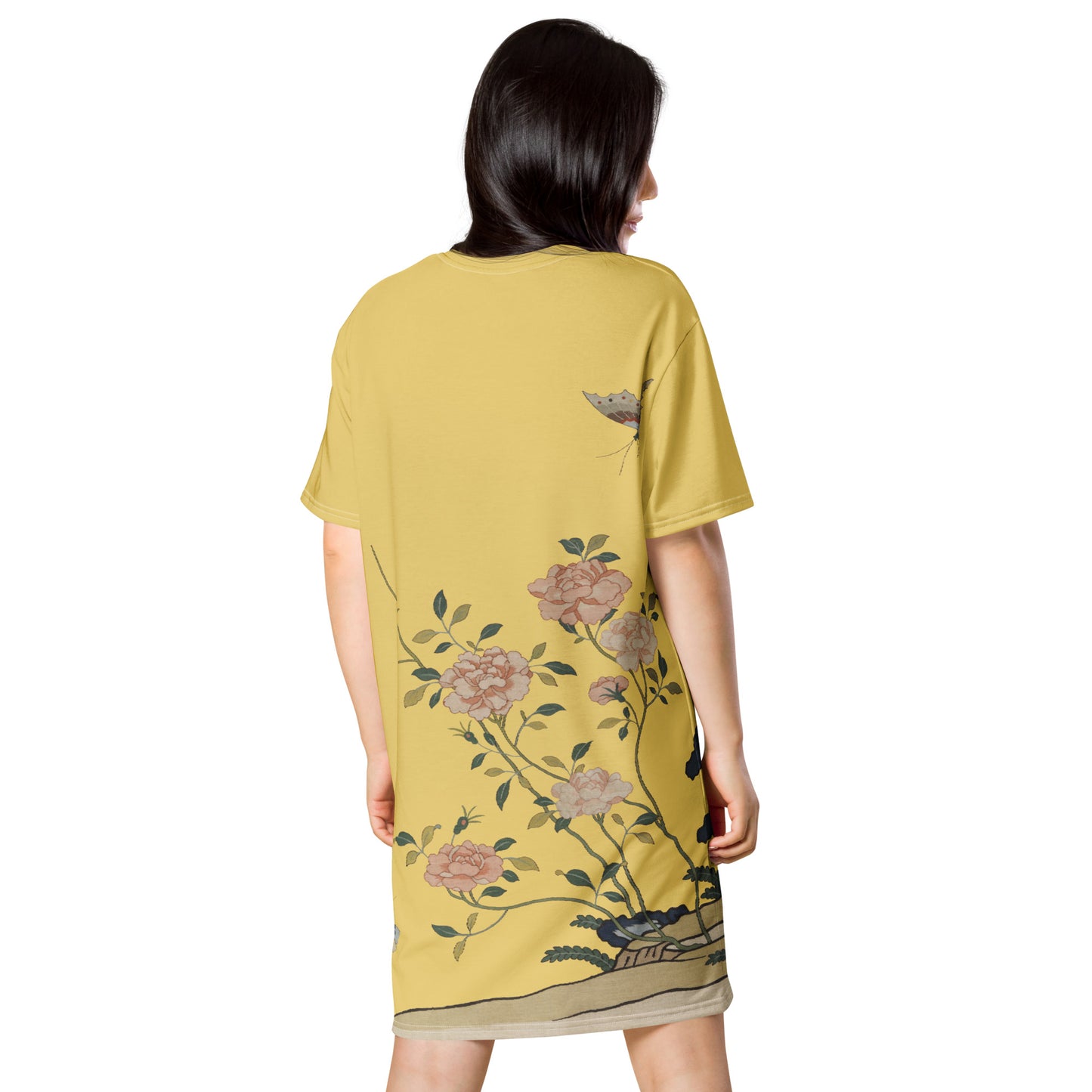 Kesi Flower Album｜Red Roses｜T-shirt dress｜Gold