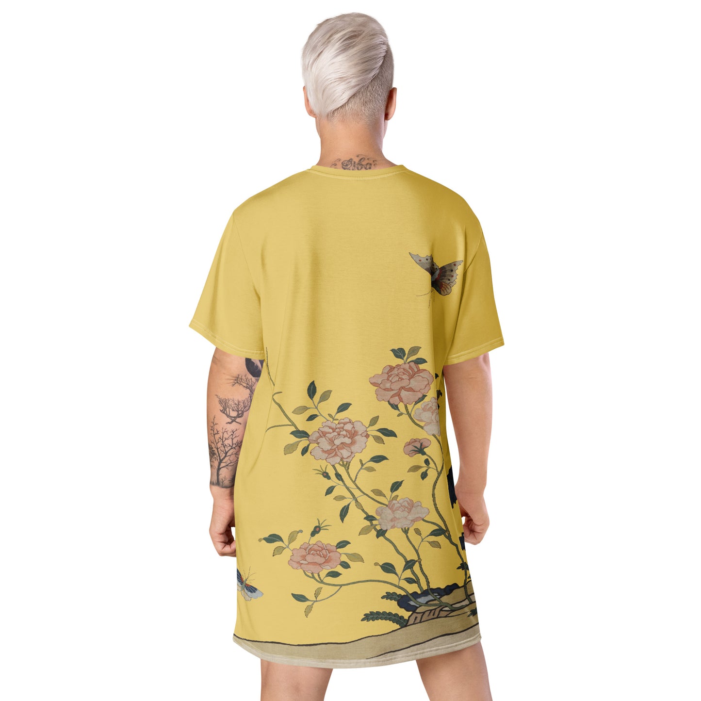 Kesi Flower Album｜Red Roses｜T-shirt dress｜Gold