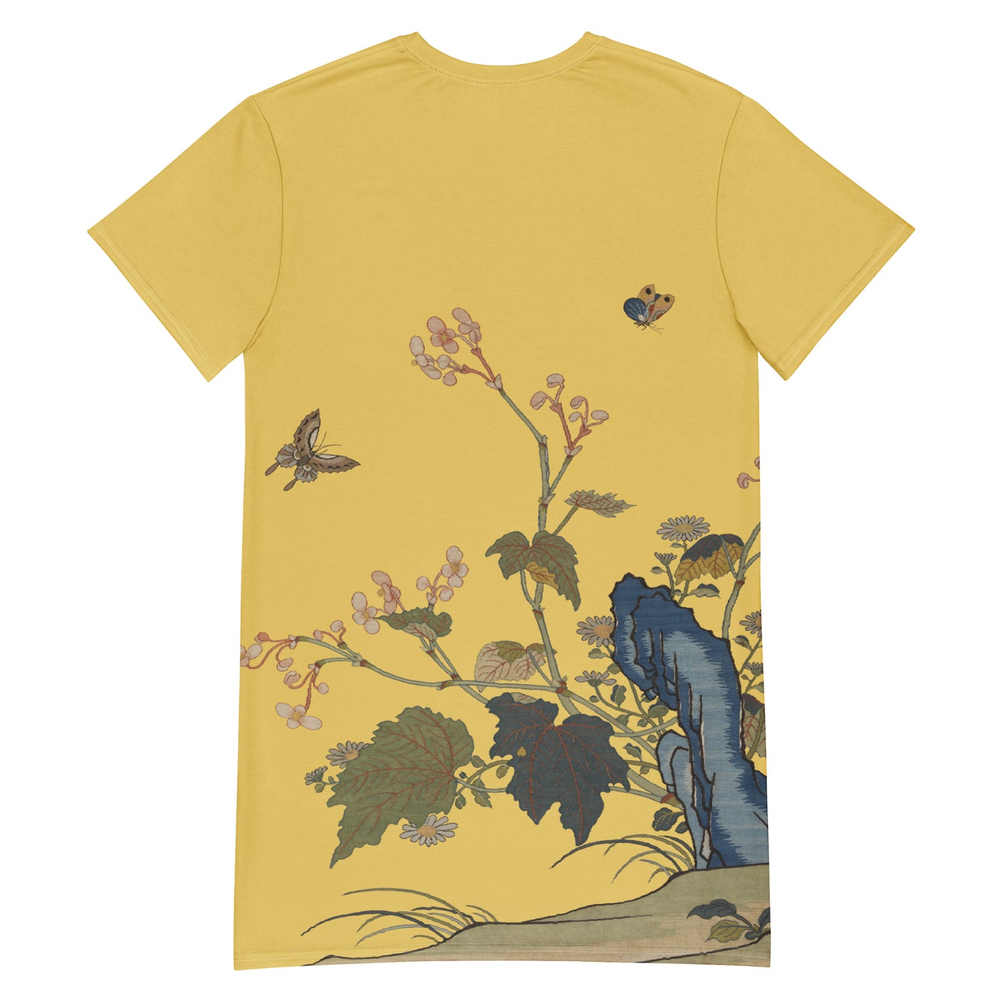 タペストリーの花｜Begonia Blossoms｜Tシャツドレス｜ゴールド