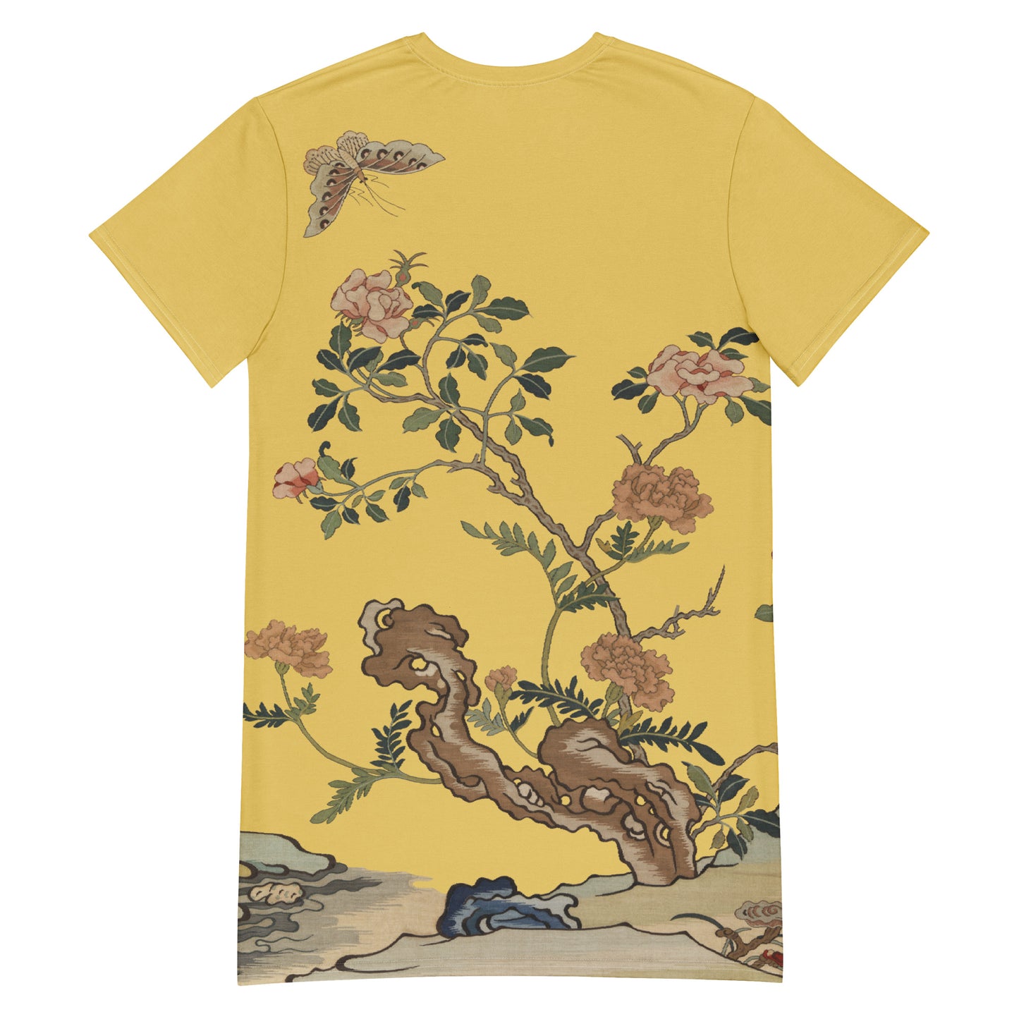 Kesi Flower Album｜Camellia and Butterfly｜T-shirt dress｜Gold