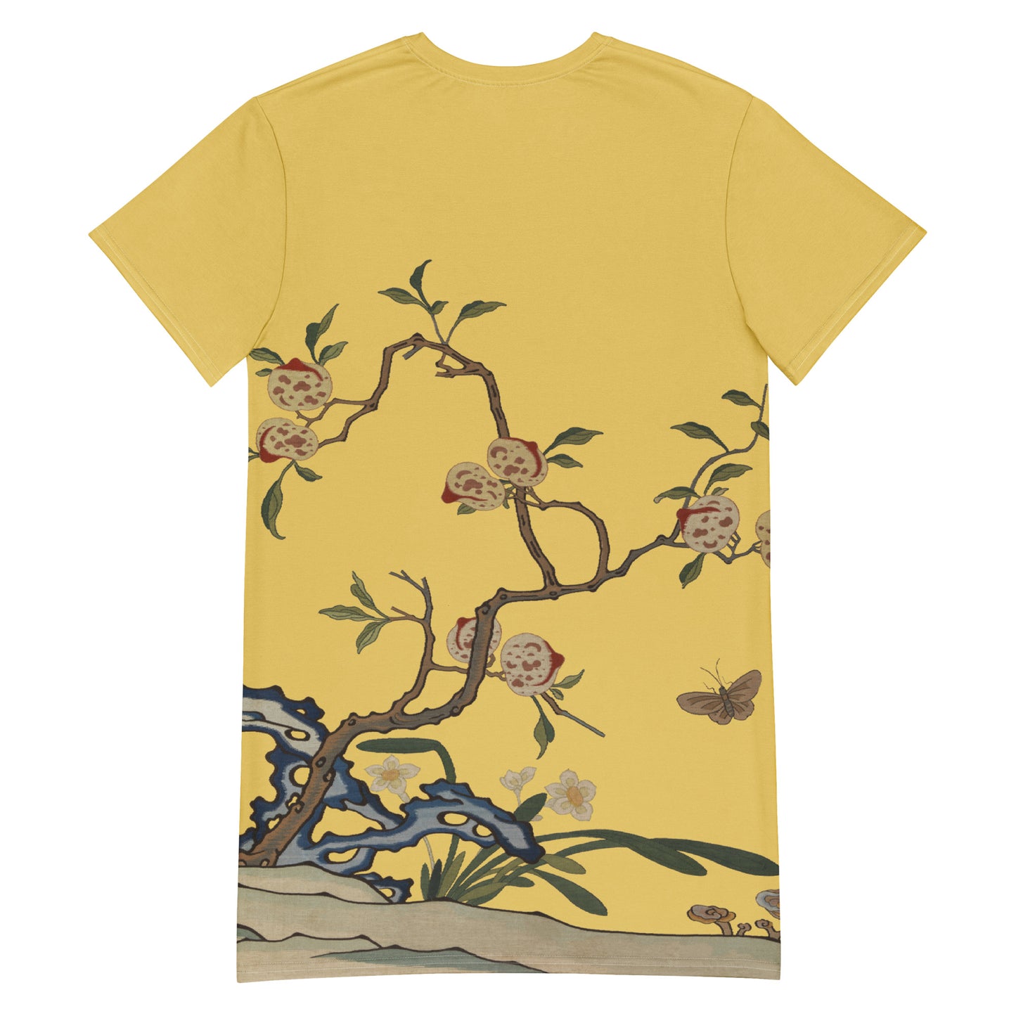 Kesi Flower Album｜Narcissus and Peaches｜T-shirt dress｜Gold