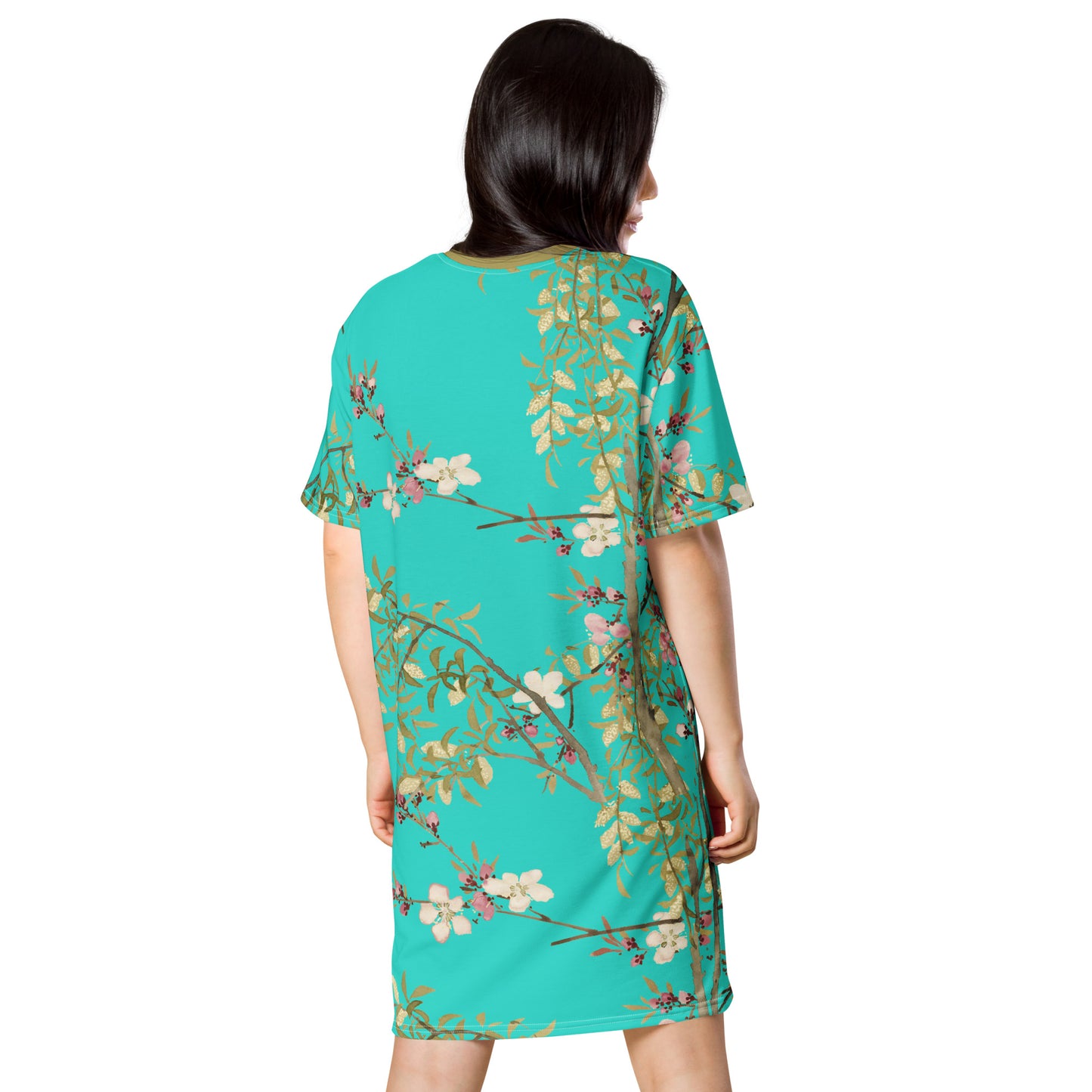 The Spirit of Flowers in Twelve Months｜Willow and Peach Blossom｜T-shirt dress｜Turquoise