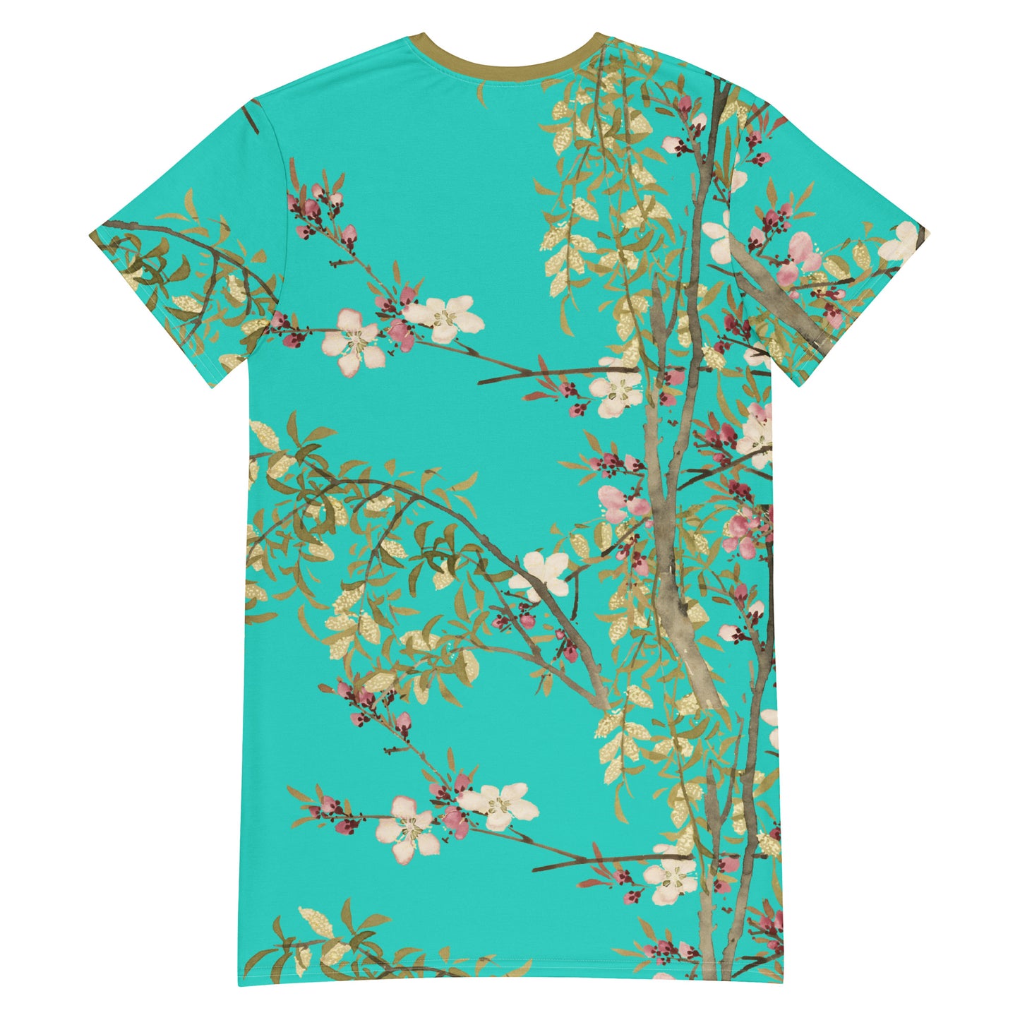 The Spirit of Flowers in Twelve Months｜Willow and Peach Blossom｜T-shirt dress｜Turquoise