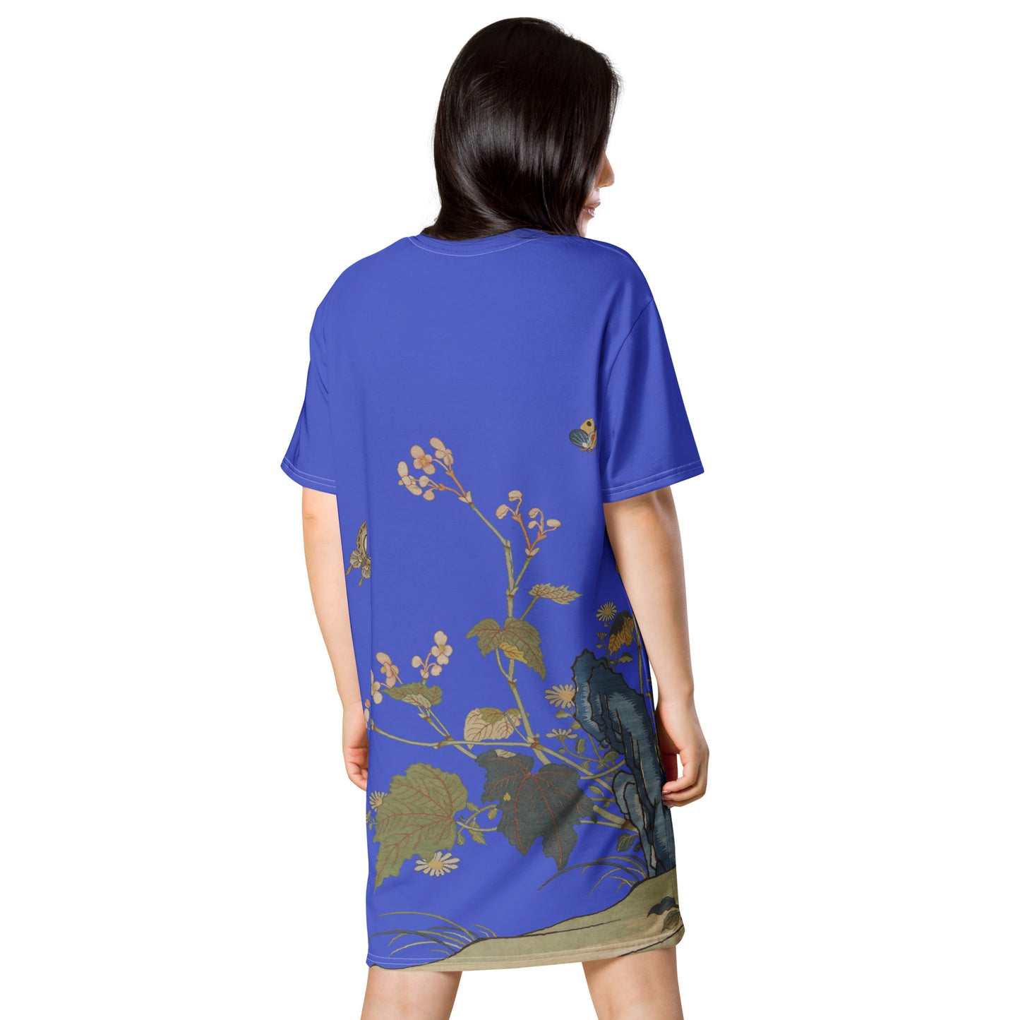 Kesi Flower Album｜Begonia Blossoms｜T-shirt dress｜Royal blue