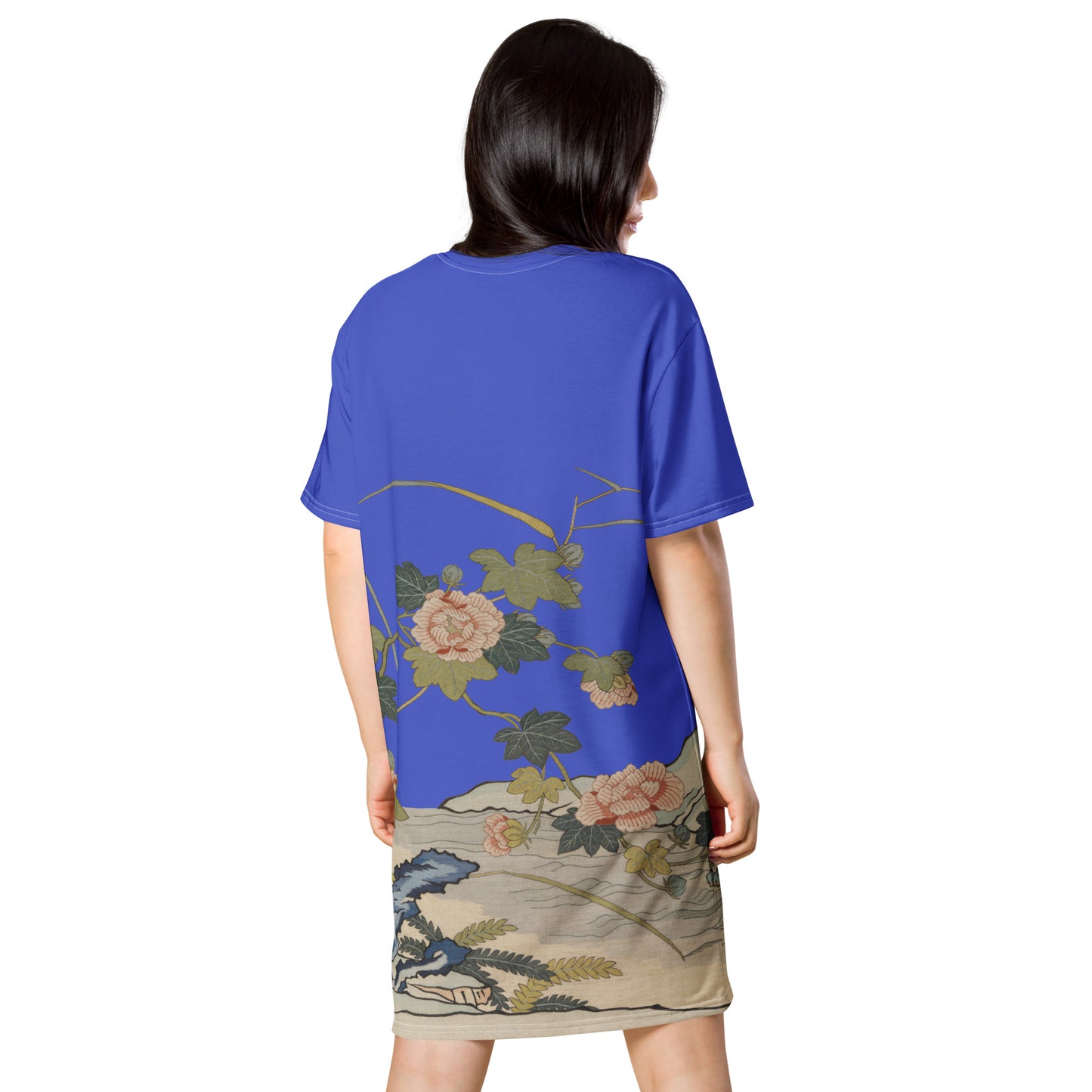 Kesi Flower Album｜Hibiscus by the Water｜T-shirt dress｜Royal blue