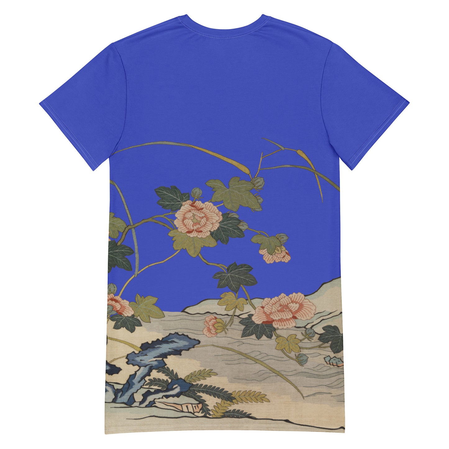 Kesi Flower Album｜Hibiscus by the Water｜T-shirt dress｜Royal blue