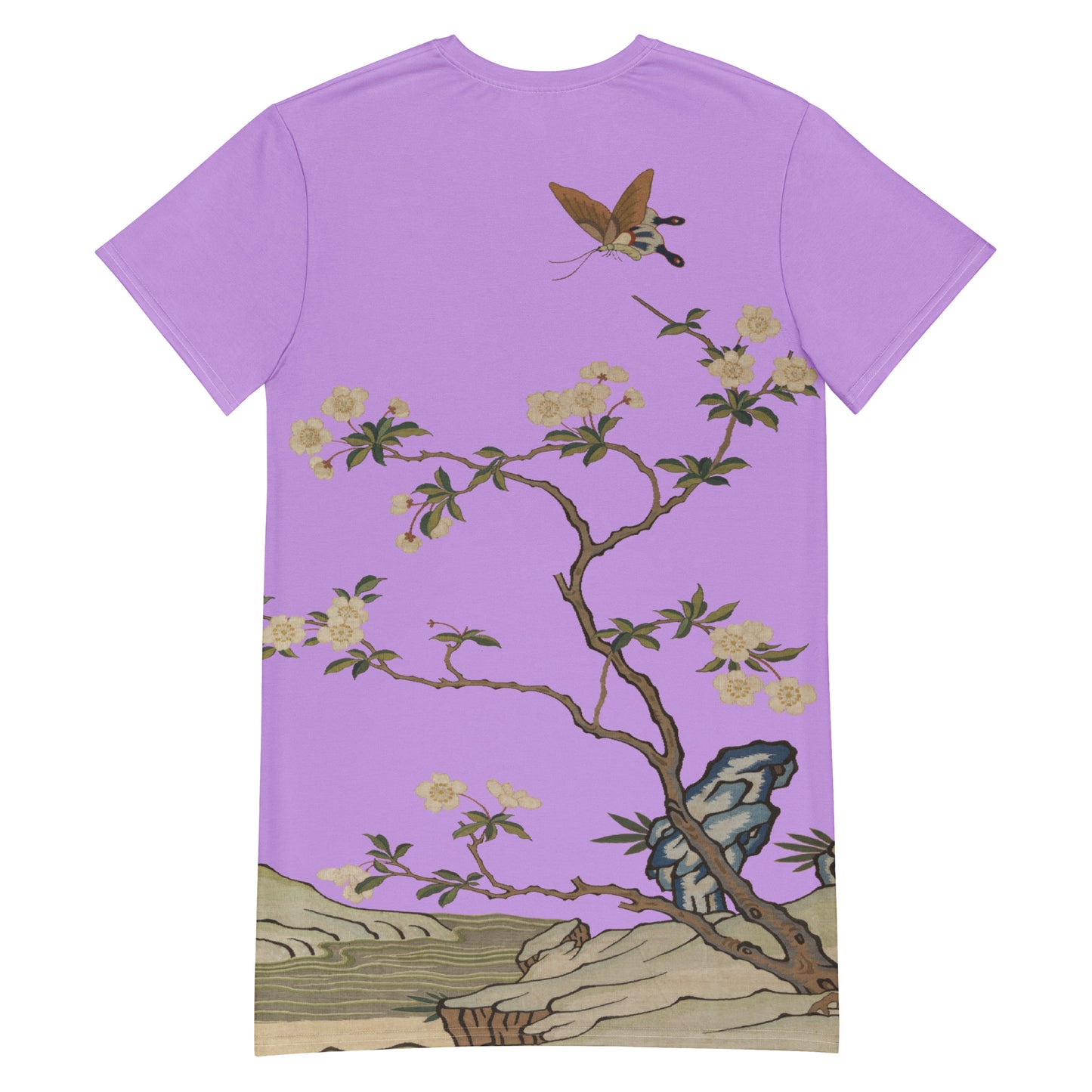 Kesi Flower Album｜Plum Blossoms and Butterfly｜T-shirt dress｜Lilac