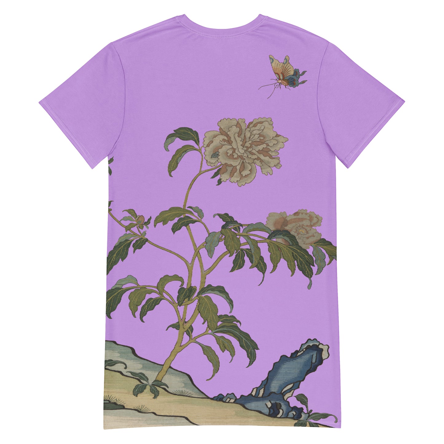 Kesi Flower Album｜Peonies and Butterfly｜T-shirt dress｜Lilac