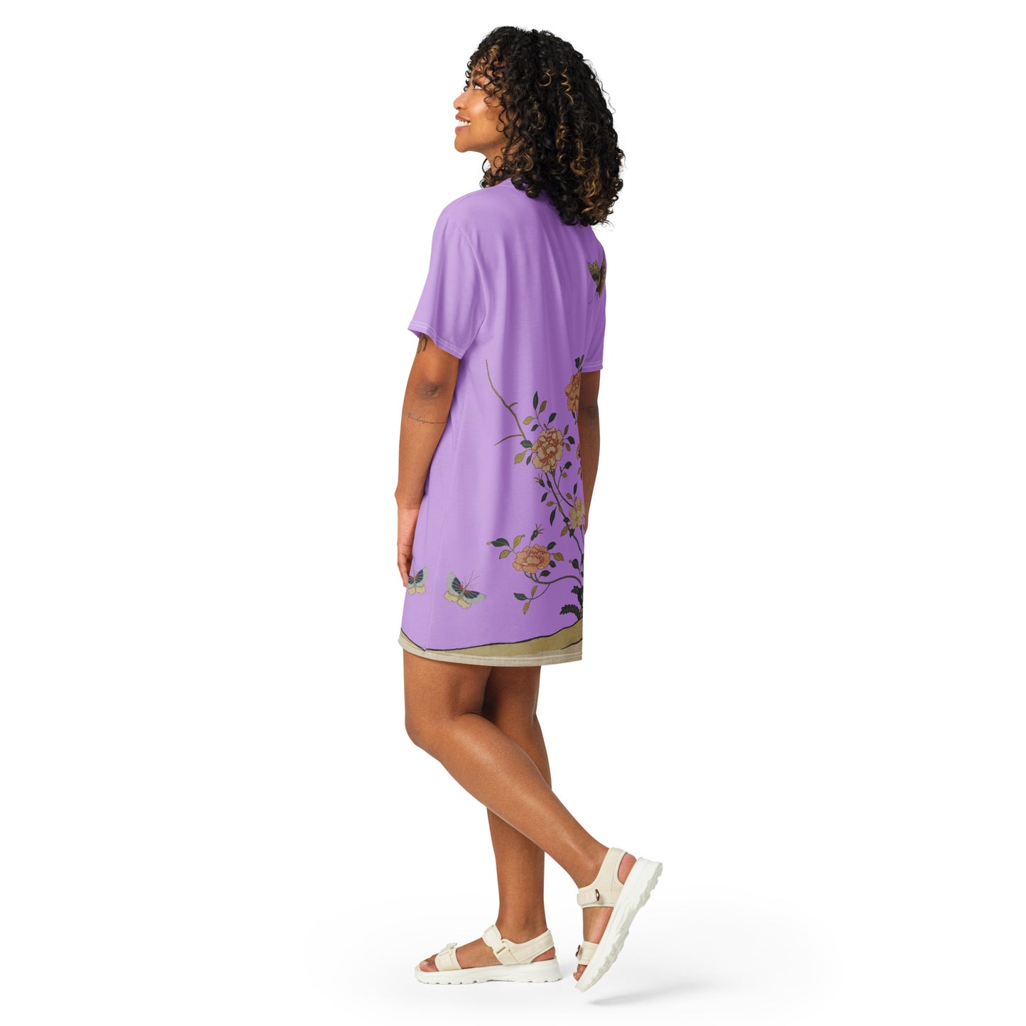 Kesi Flower Album｜Red Roses｜T-shirt dress｜Lilac