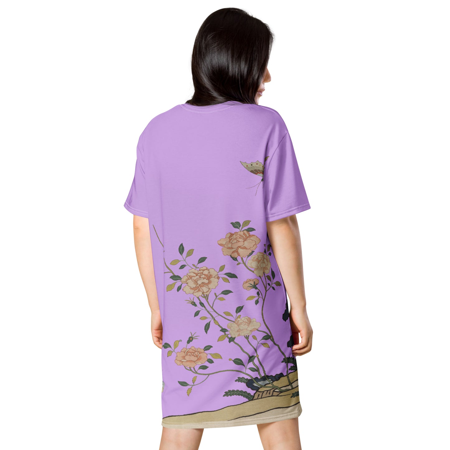 Kesi Flower Album｜Red Roses｜T-shirt dress｜Lilac