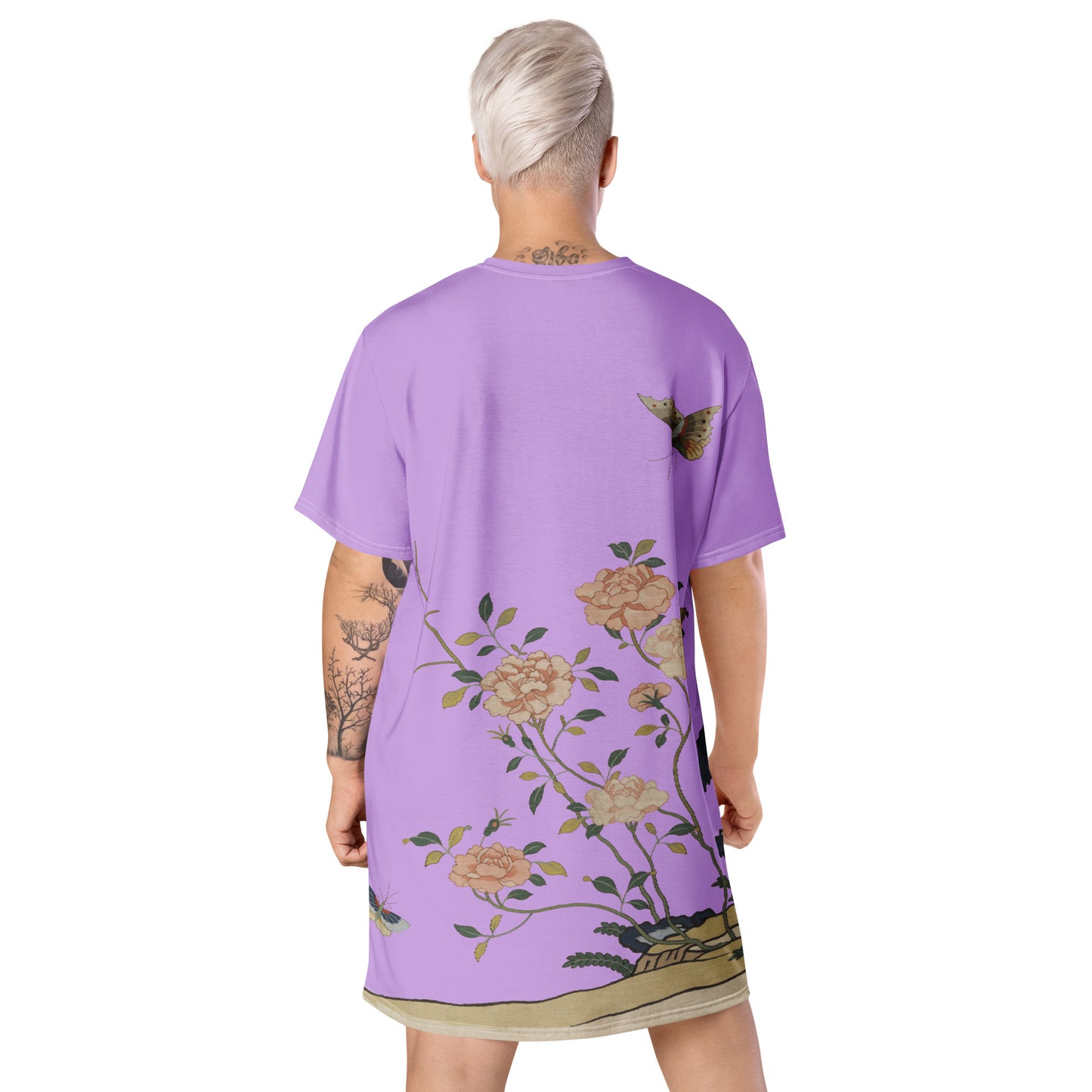 Kesi Flower Album｜Red Roses｜T-shirt dress｜Lilac