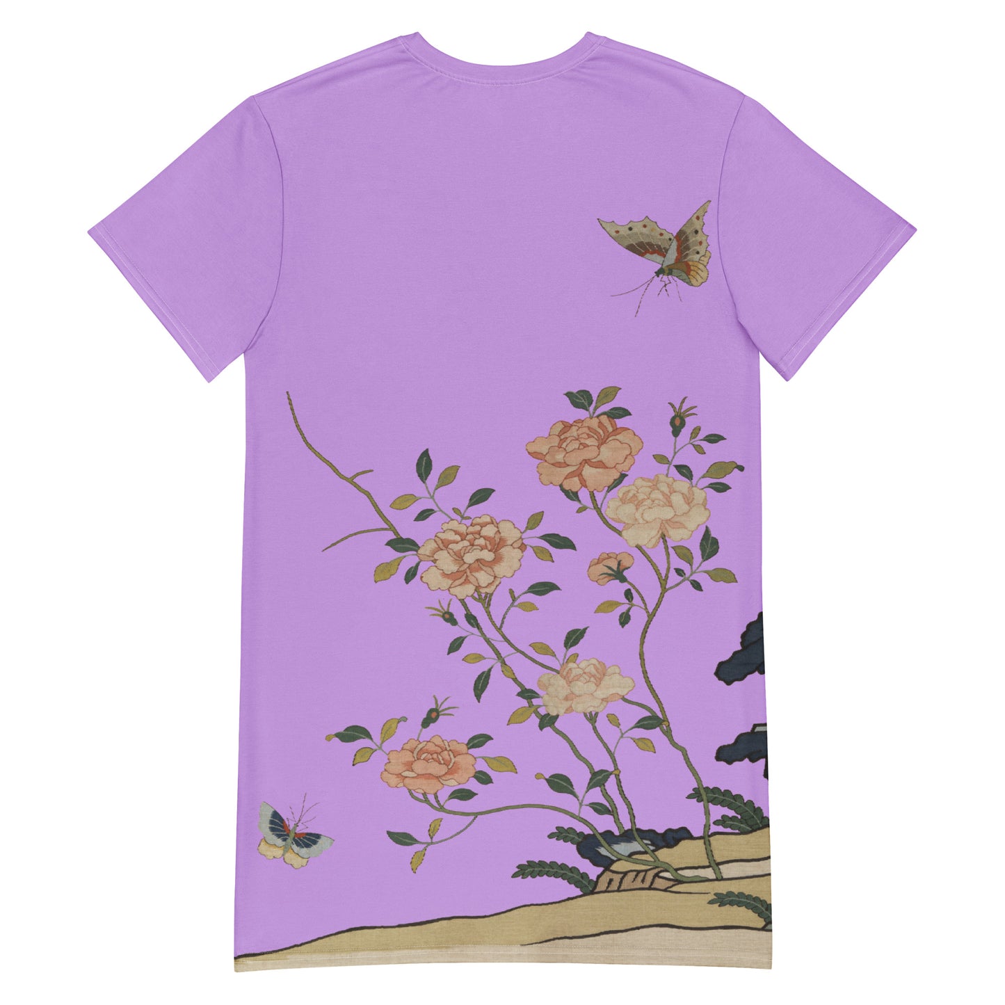 Kesi Flower Album｜Red Roses｜T-shirt dress｜Lilac