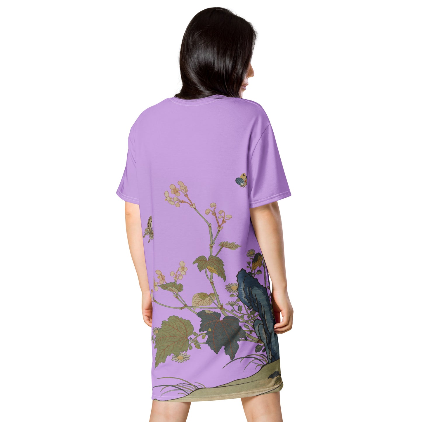 タペストリーの花｜Begonia Blossoms｜Tシャツドレス｜ライラック