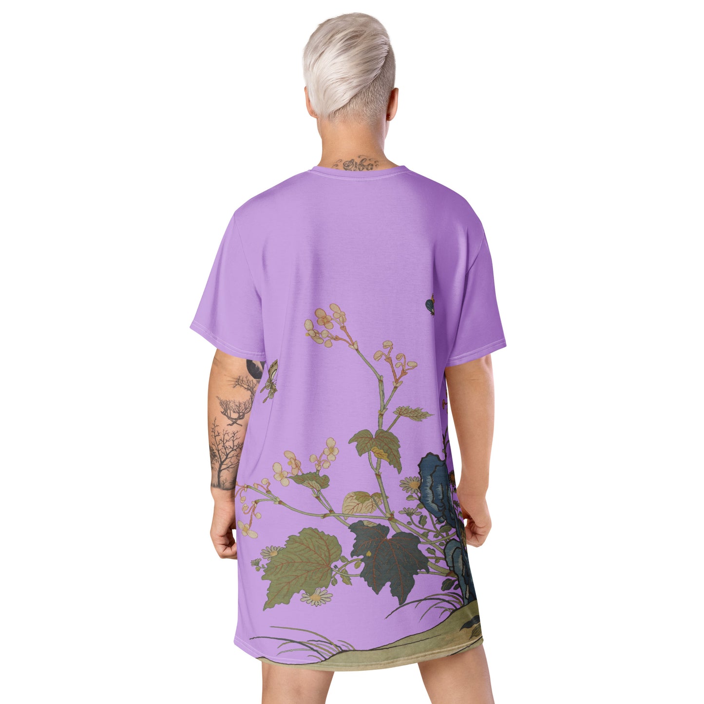 タペストリーの花｜Begonia Blossoms｜Tシャツドレス｜ライラック