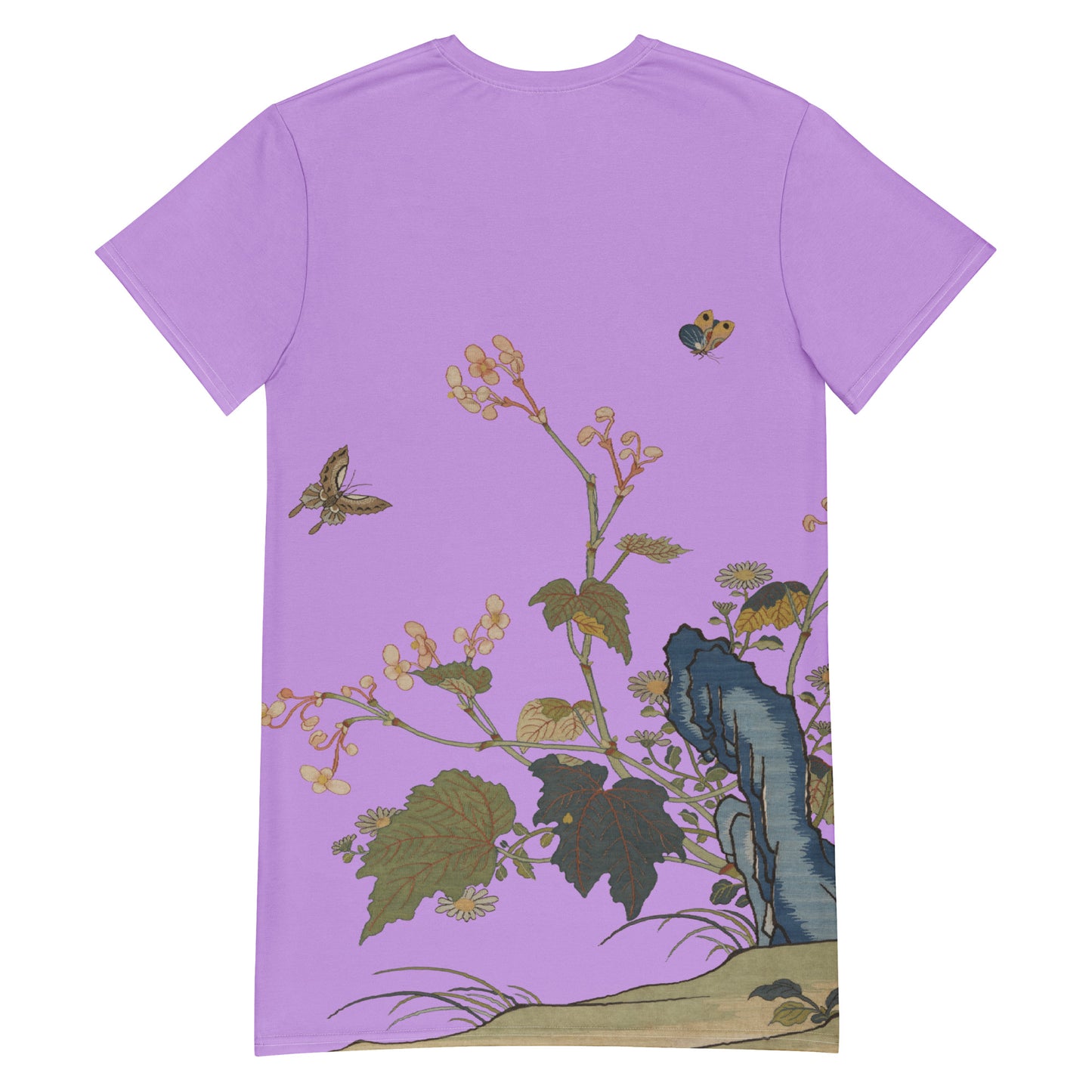 タペストリーの花｜Begonia Blossoms｜Tシャツドレス｜ライラック