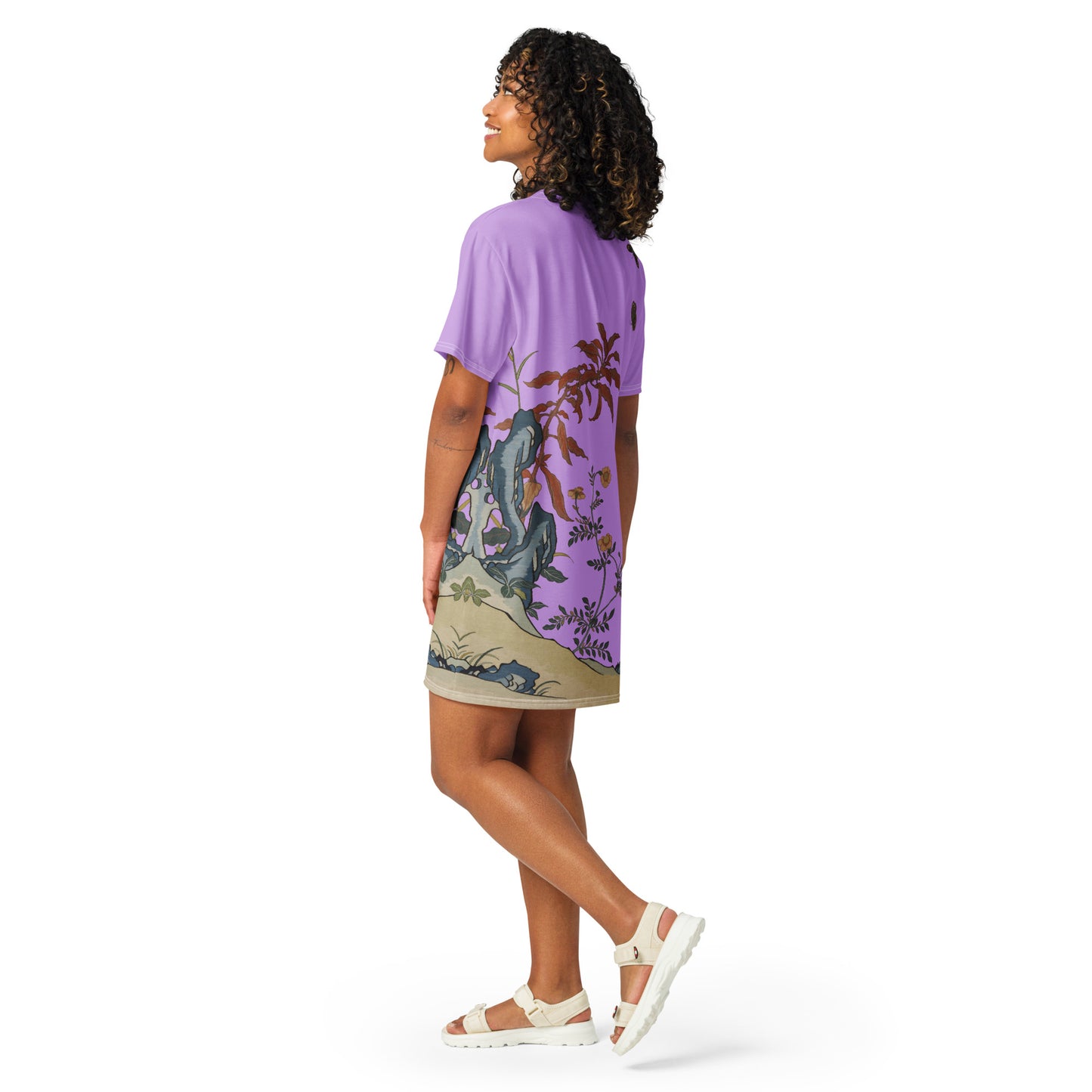 Kesi Flower Album｜Butterflies and Flowers｜T-shirt dress｜Lilac