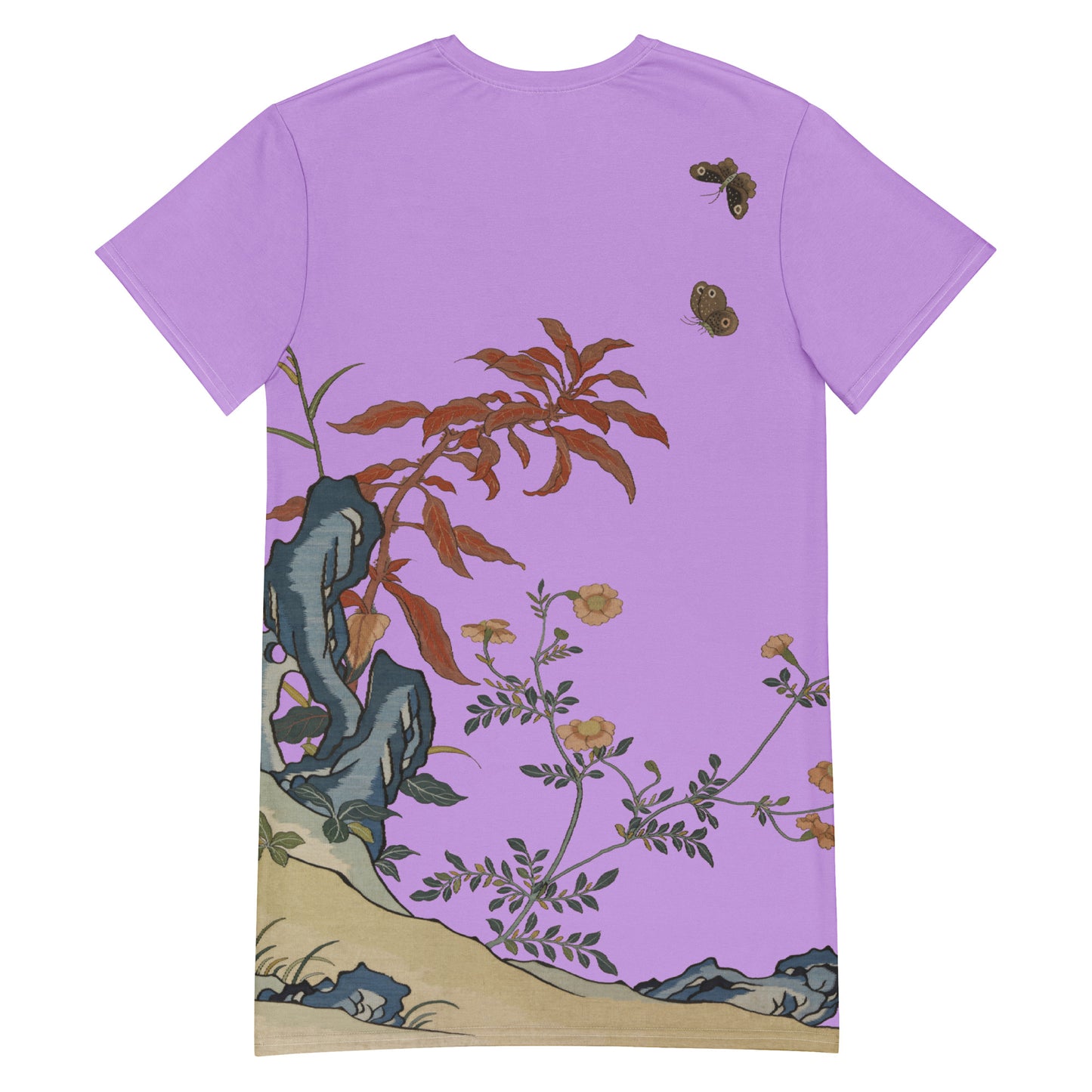 Kesi Flower Album｜Butterflies and Flowers｜T-shirt dress｜Lilac