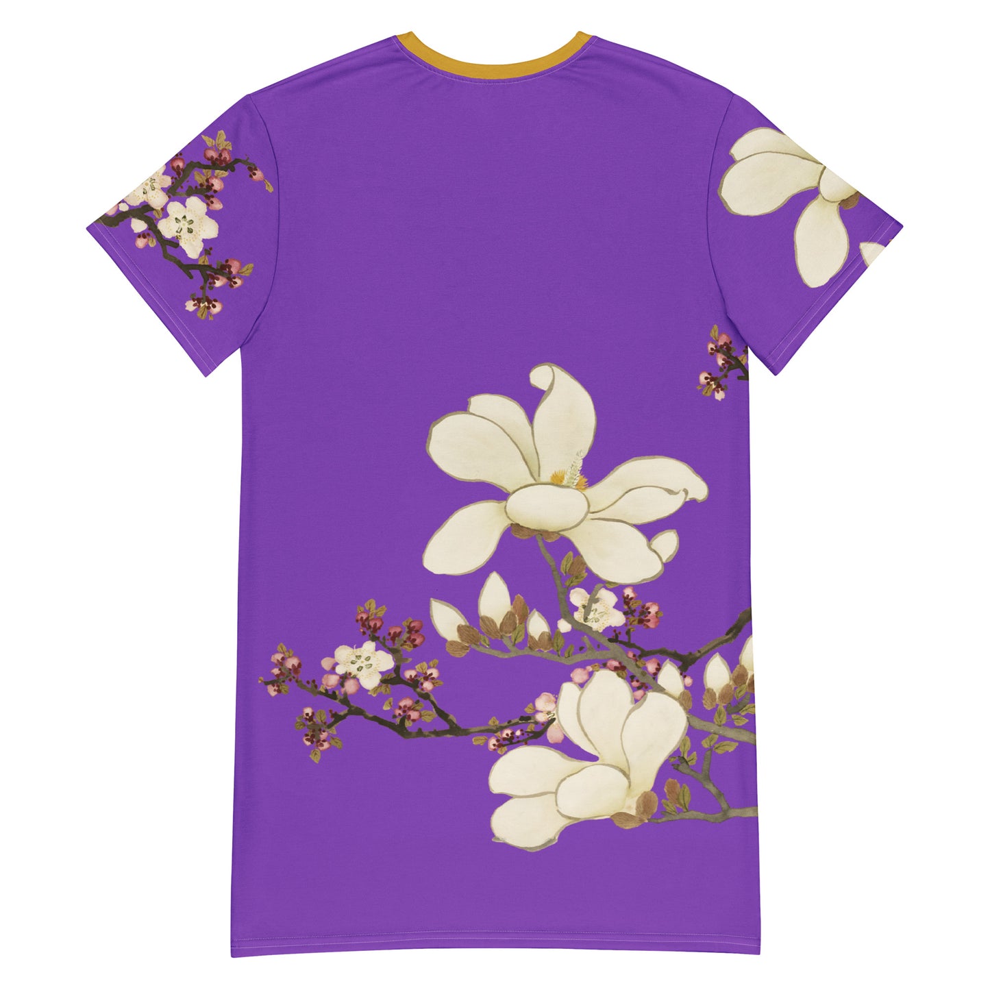 The Spirit of Flowers in Twelve Months｜Apricot and Lily Magnolia in Blossom｜T-shirt dress｜Purple