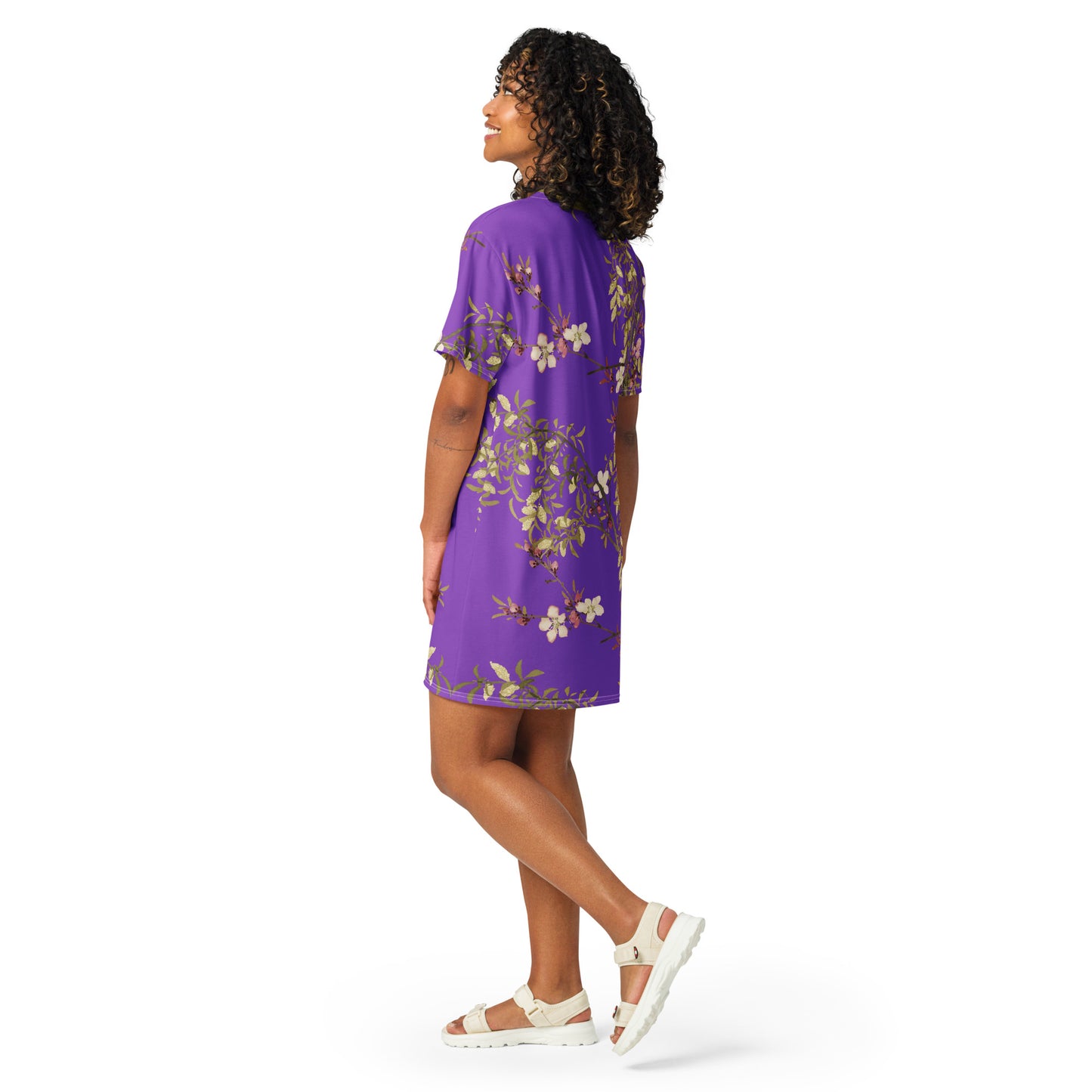 The Spirit of Flowers in Twelve Months｜Willow and Peach Blossom｜T-shirt dress｜Purple