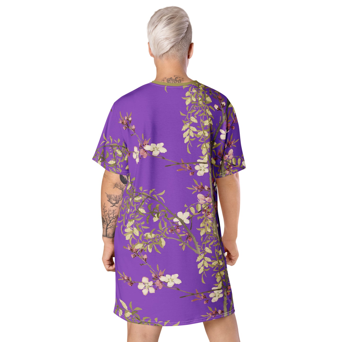 The Spirit of Flowers in Twelve Months｜Willow and Peach Blossom｜T-shirt dress｜Purple