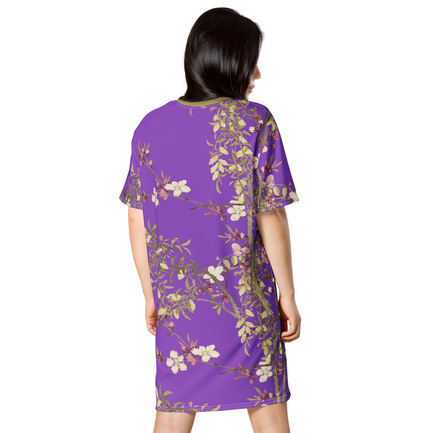 The Spirit of Flowers in Twelve Months｜Willow and Peach Blossom｜T-shirt dress｜Purple