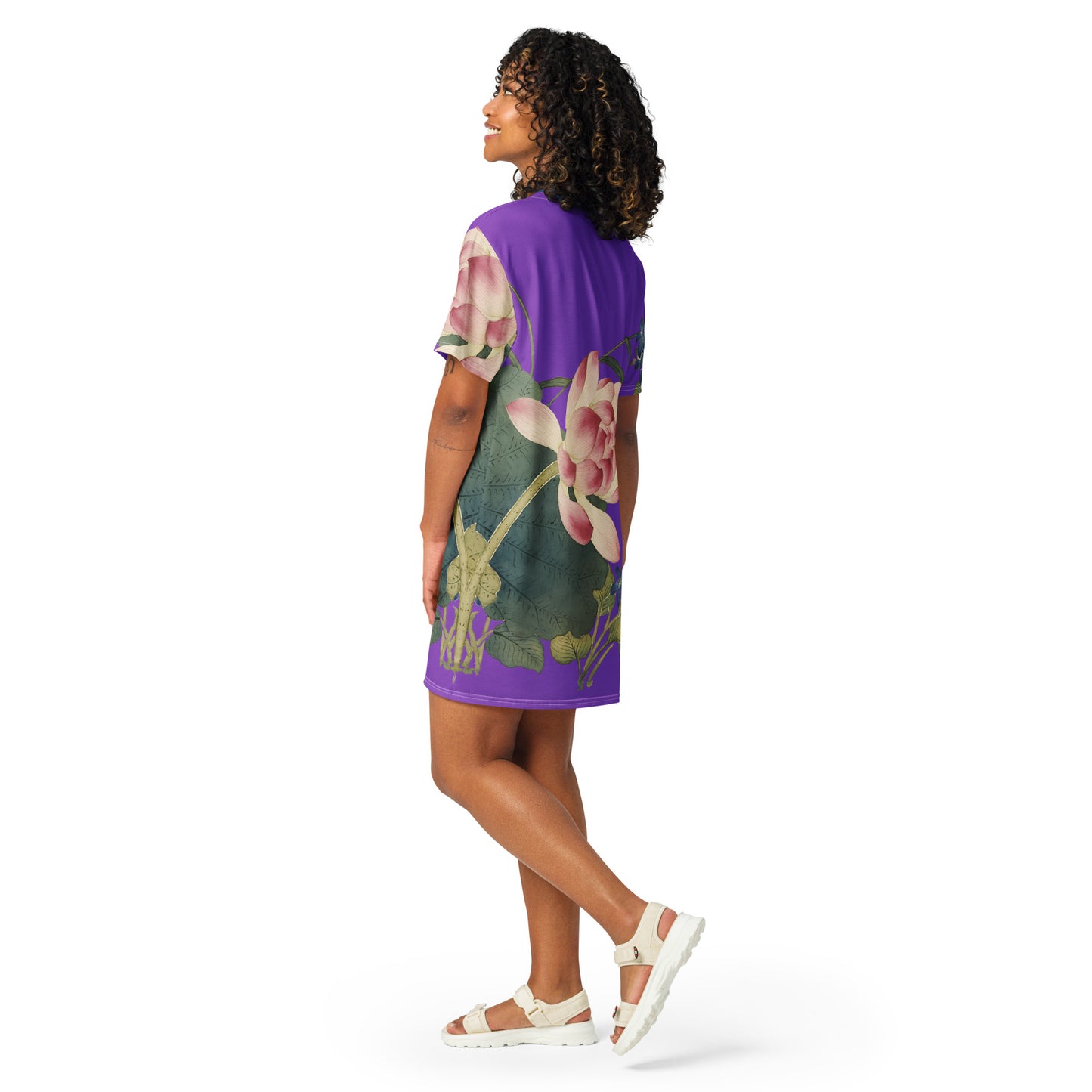 The Spirit of Flowers in Twelve Months｜Lotus in Bloom｜T-shirt dress｜Purple