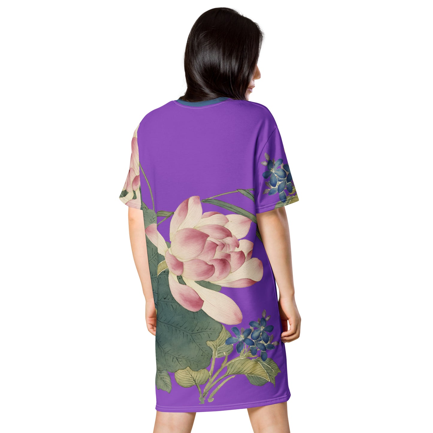 The Spirit of Flowers in Twelve Months｜Lotus in Bloom｜T-shirt dress｜Purple