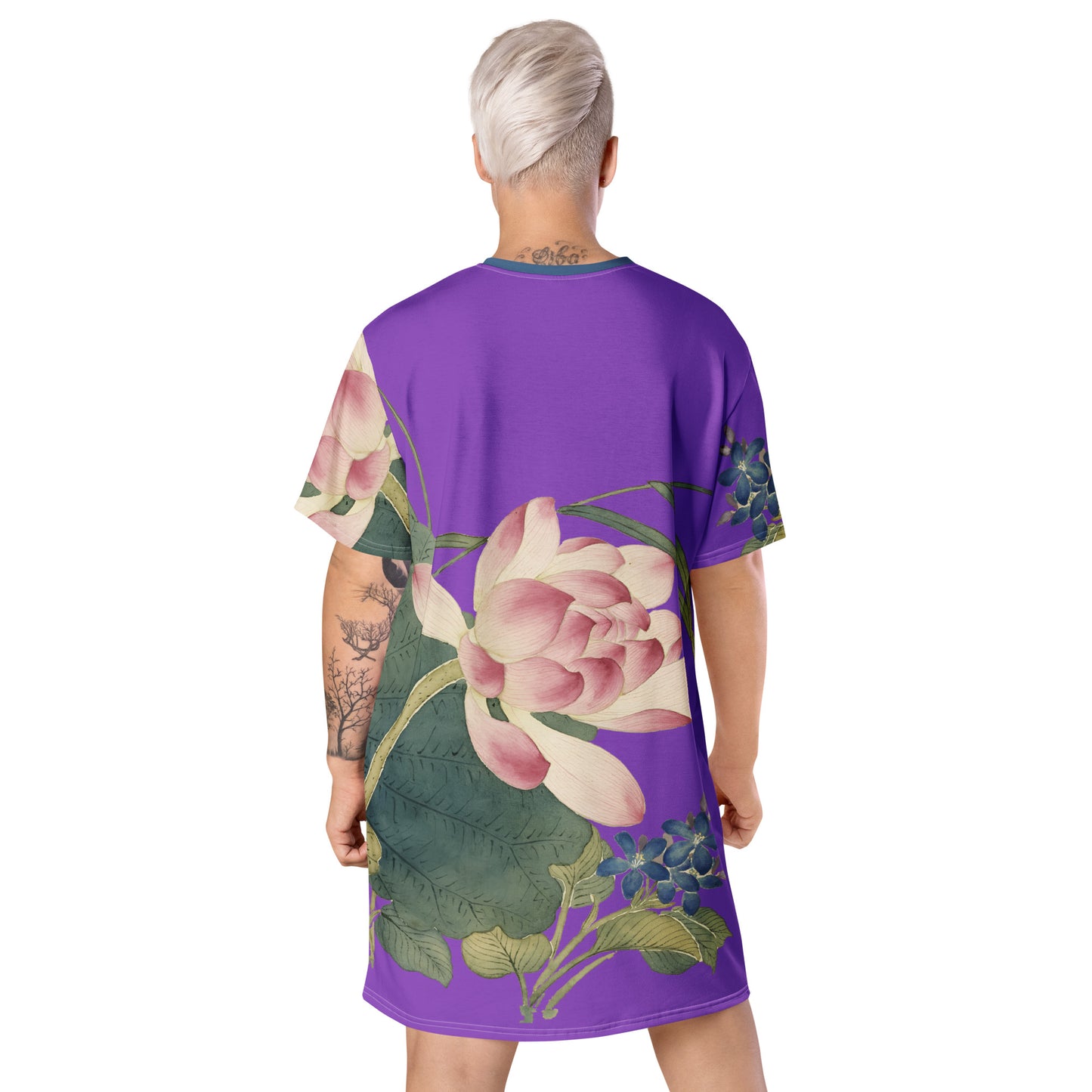 The Spirit of Flowers in Twelve Months｜Lotus in Bloom｜T-shirt dress｜Purple