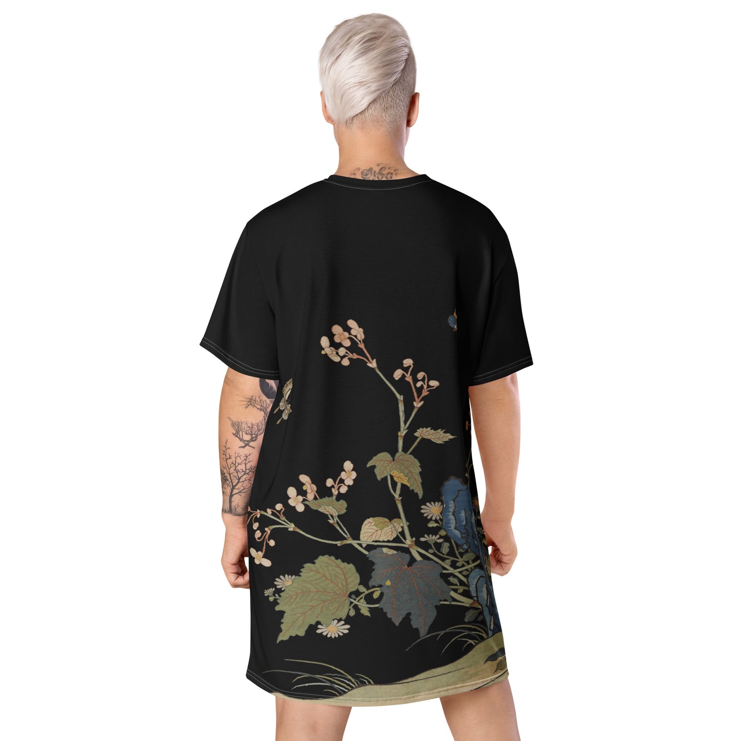 Kesi Flower Album｜Begonia Blossoms｜T-shirt dress｜Black