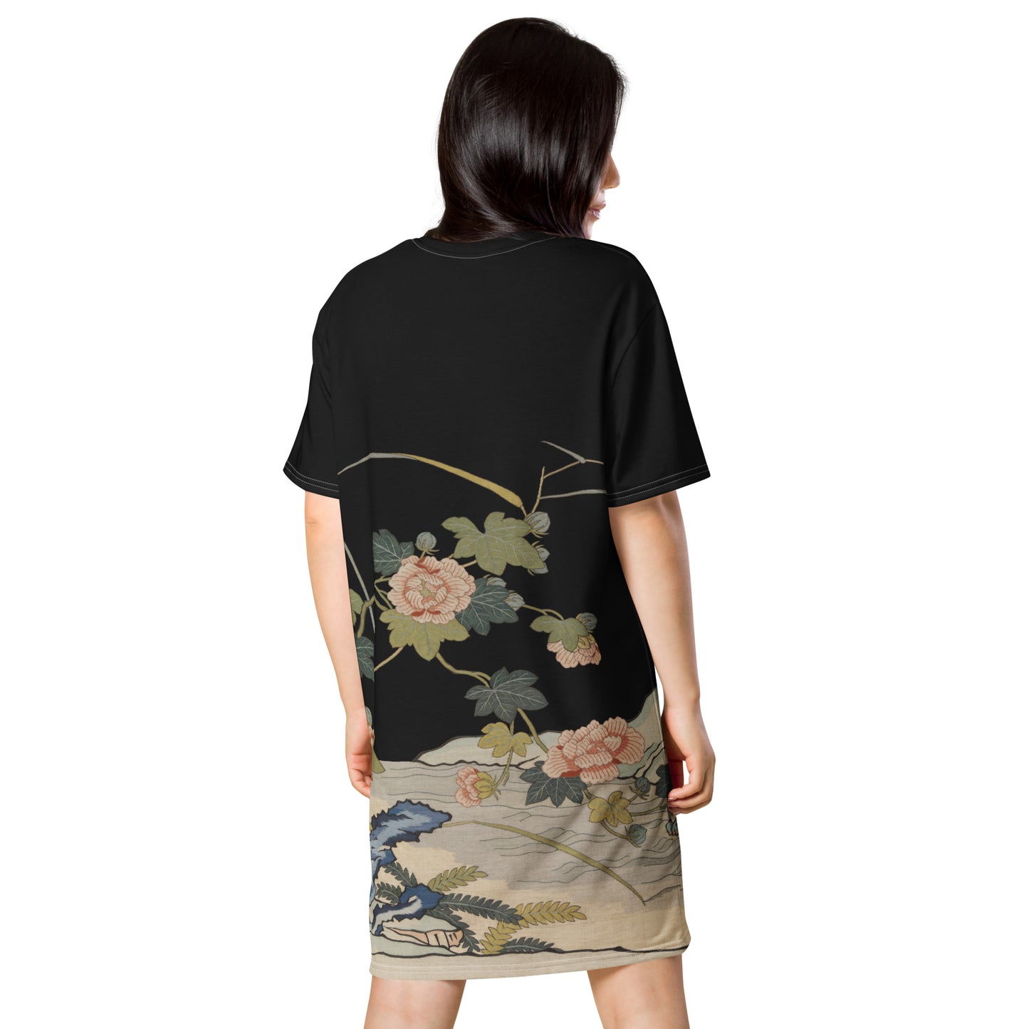 Kesi Flower Album｜Hibiscus by the Water｜T-shirt dress｜Black