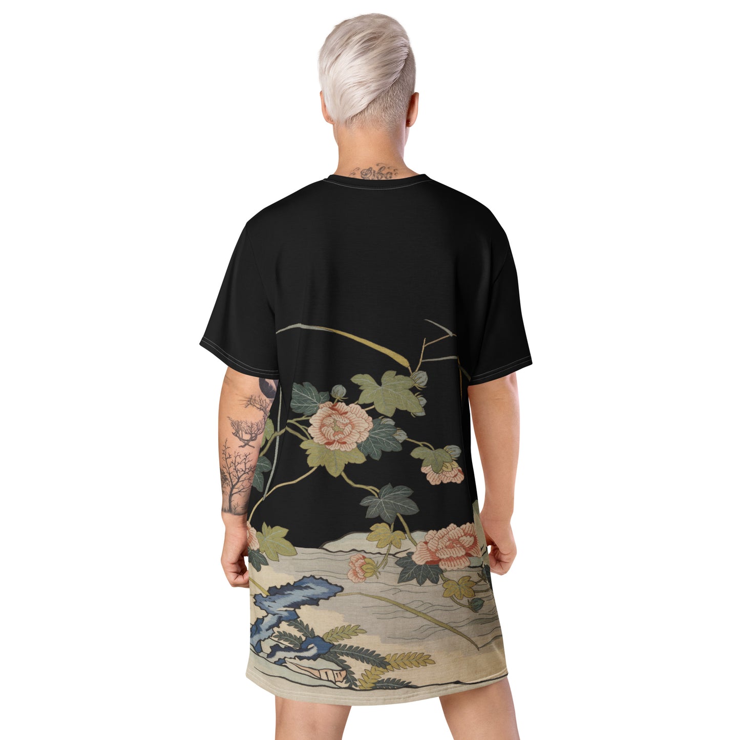 Kesi Flower Album｜Hibiscus by the Water｜T-shirt dress｜Black