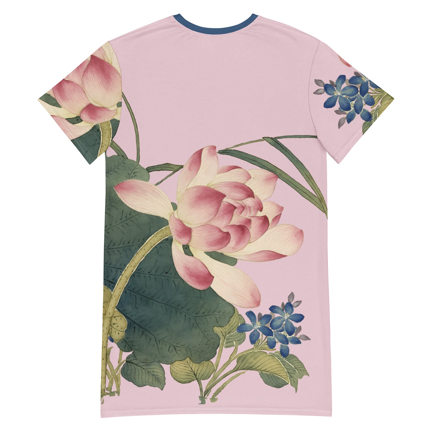 The Spirit of Flowers in Twelve Months｜Lotus in Bloom｜T-shirt dress｜Pale pinkish gray