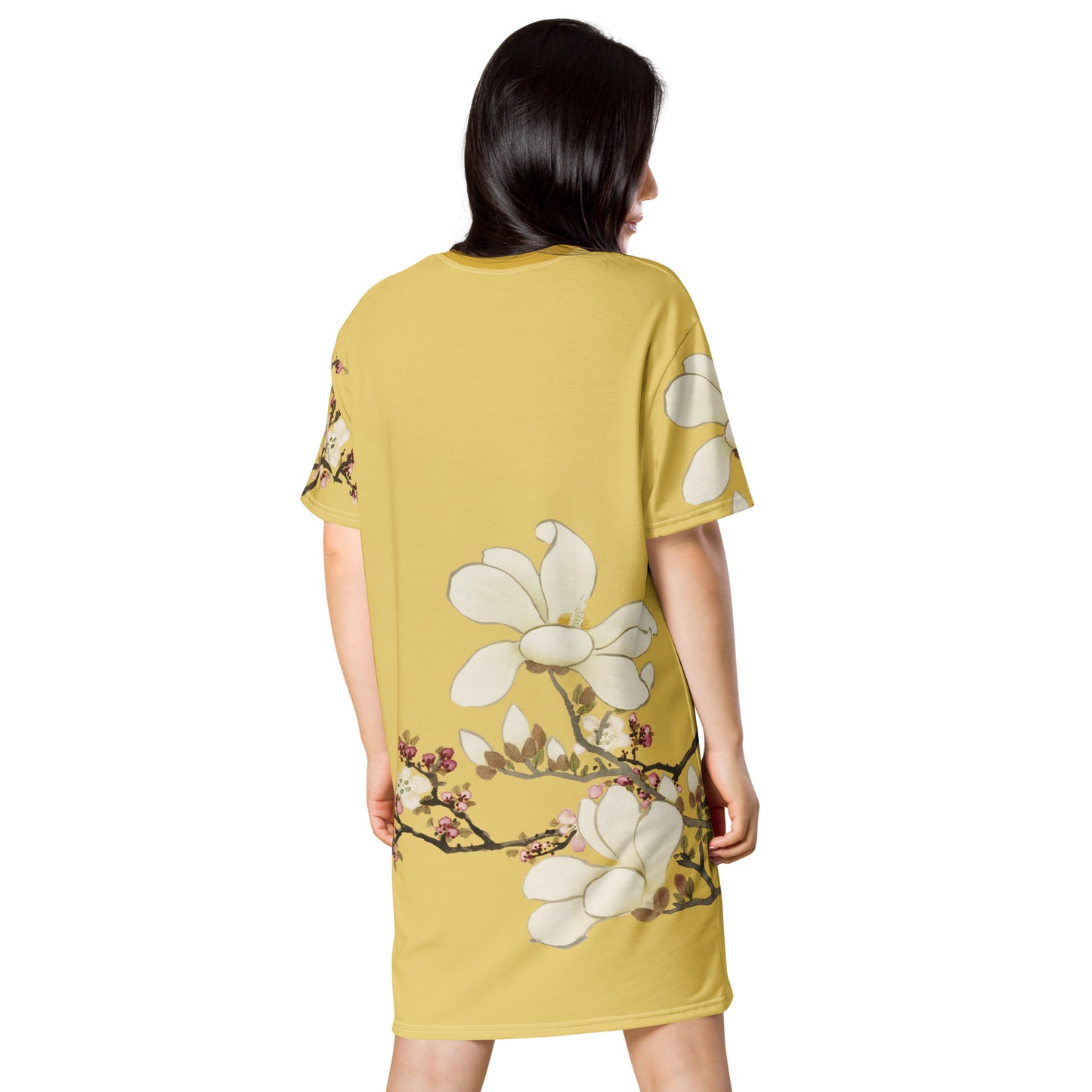 The Spirit of Flowers in Twelve Months｜Apricot and Lily Magnolia in Blossom｜T-shirt dress｜Gold