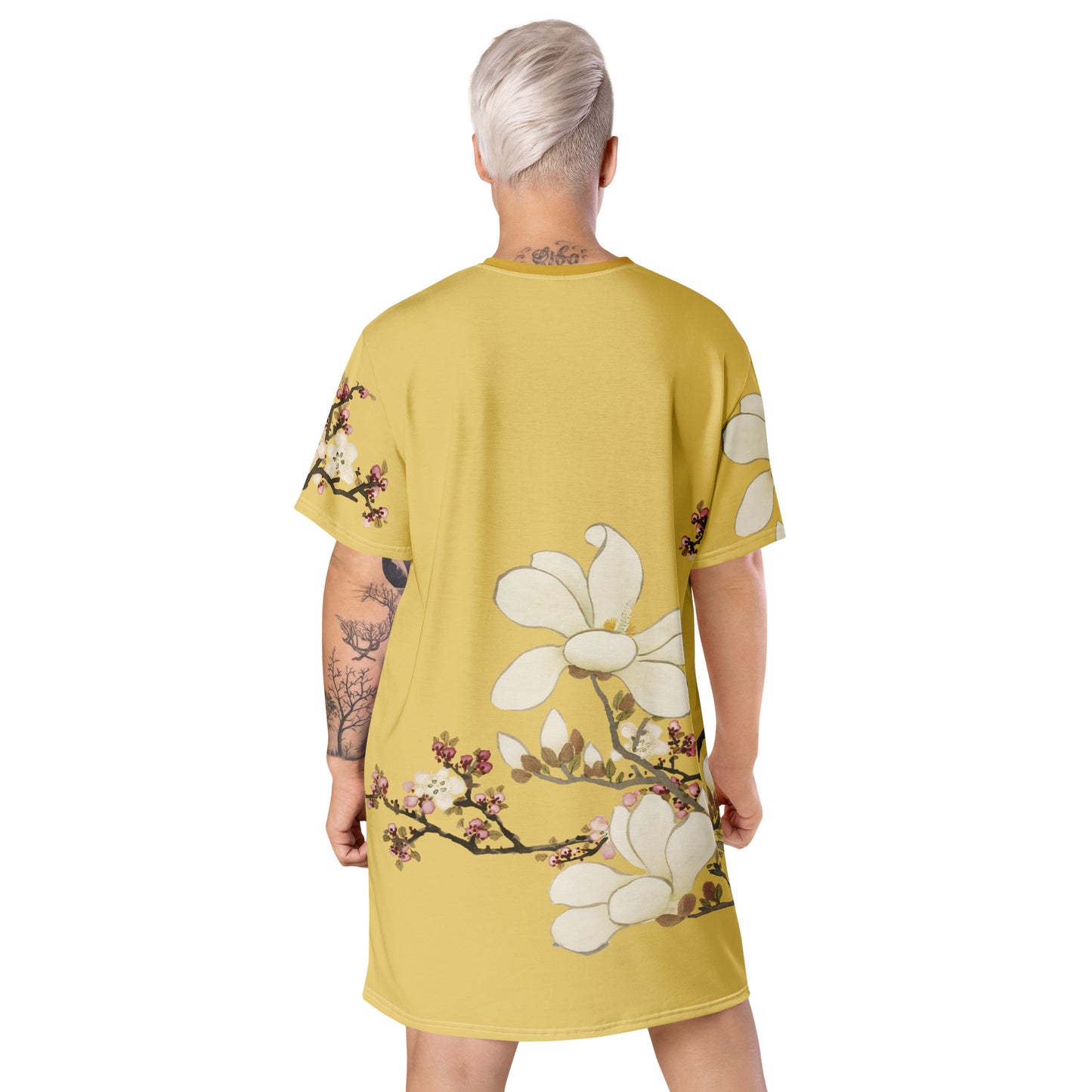 The Spirit of Flowers in Twelve Months｜Apricot and Lily Magnolia in Blossom｜T-shirt dress｜Gold