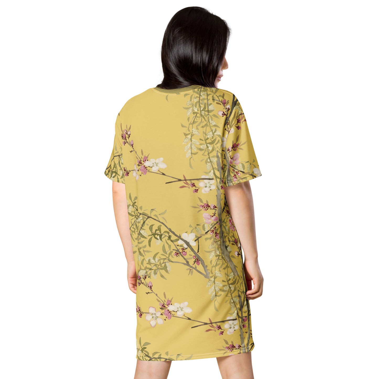 The Spirit of Flowers in Twelve Months｜Willow and Peach Blossom｜T-shirt dress｜Orange