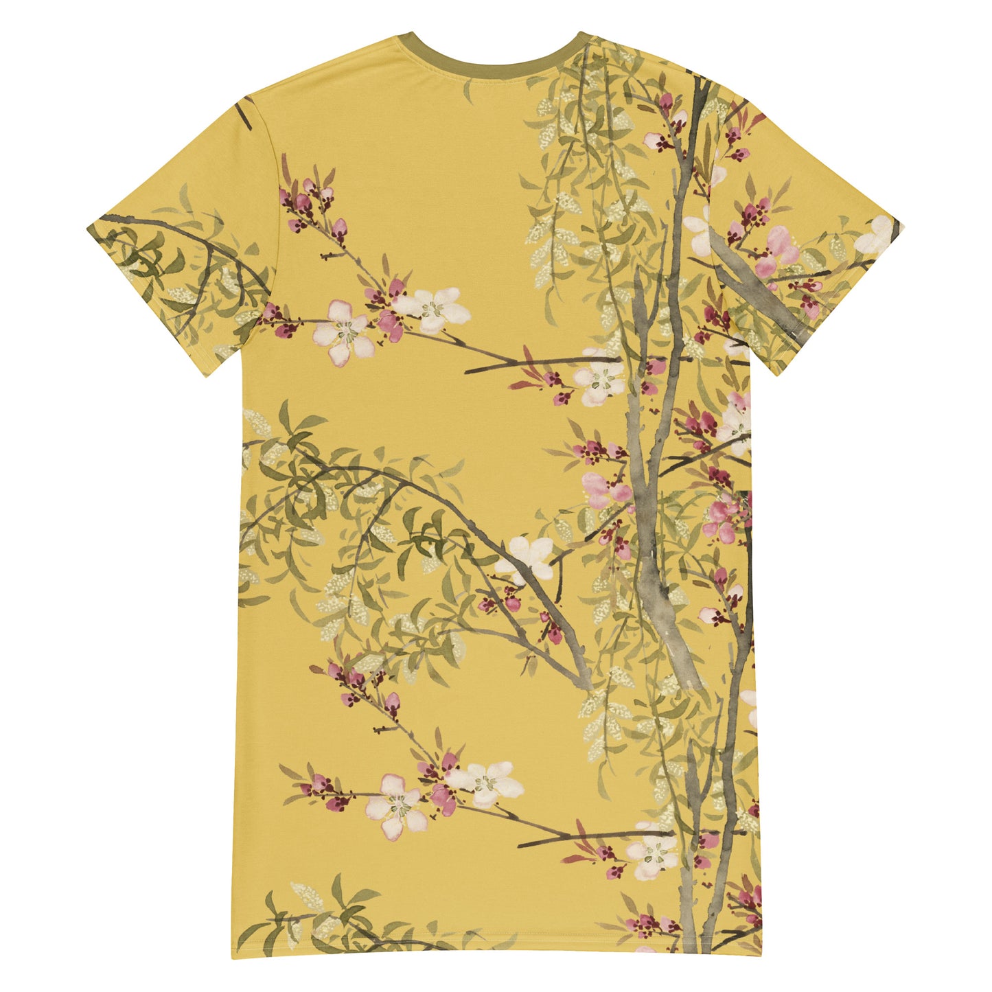 The Spirit of Flowers in Twelve Months｜Willow and Peach Blossom｜T-shirt dress｜Orange