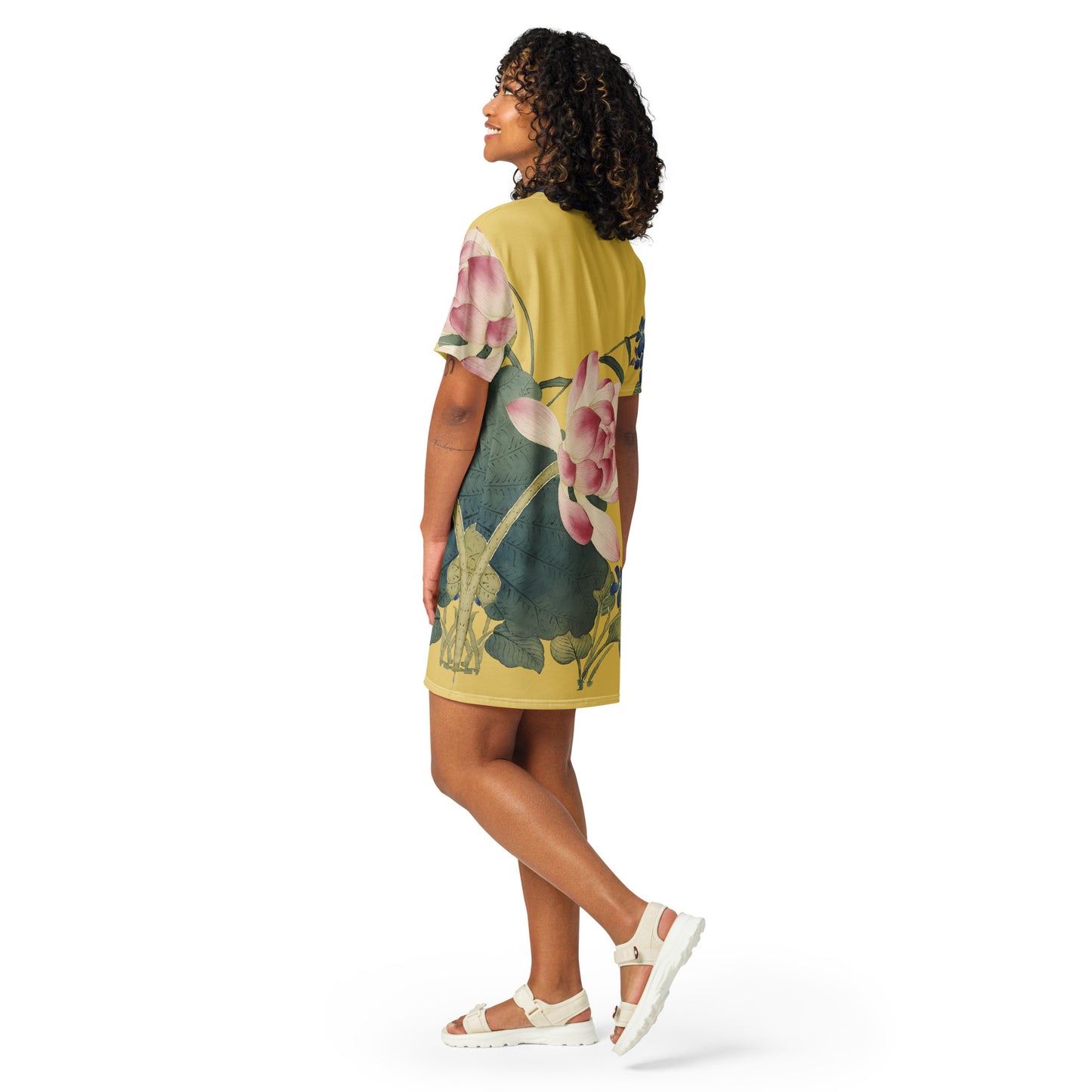 The Spirit of Flowers in Twelve Months｜Lotus in Bloom｜T-shirt dress｜Gold