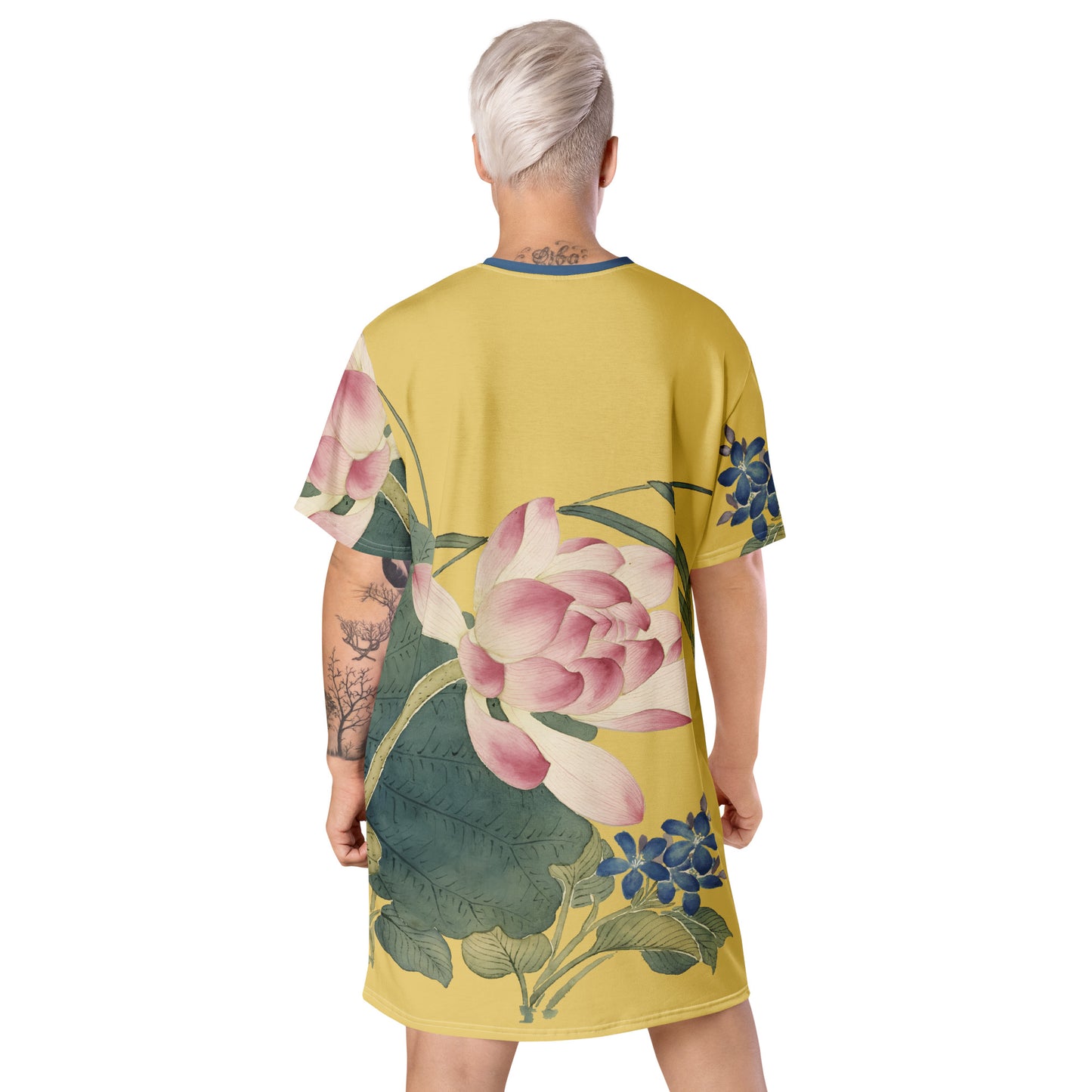 The Spirit of Flowers in Twelve Months｜Lotus in Bloom｜T-shirt dress｜Gold