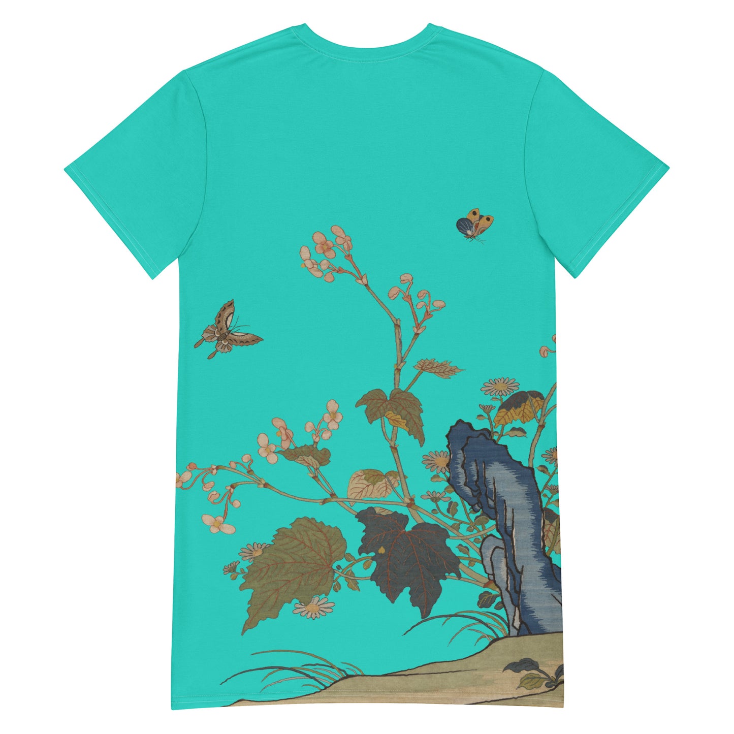 Kesi Flower Album｜Begonia Blossoms｜T-shirt dress｜Turquoise