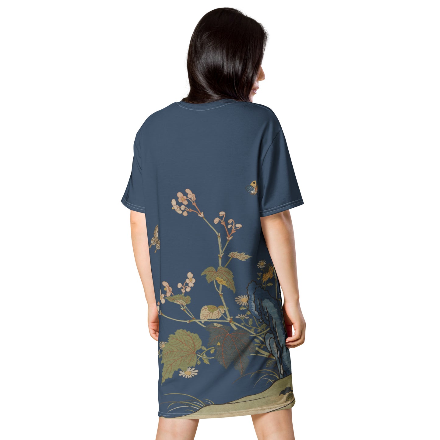 Kesi Flower Album｜Begonia Blossoms｜T-shirt dress｜Dark blue