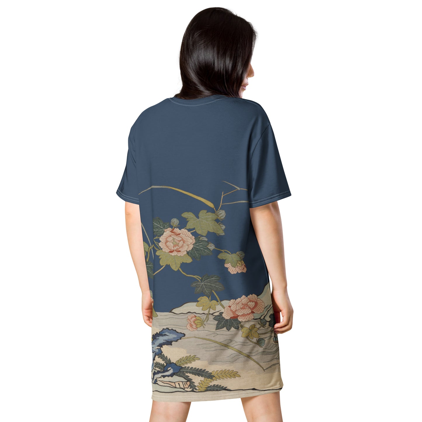 Kesi Flower Album｜Hibiscus by the Water｜T-shirt dress｜Dark blue