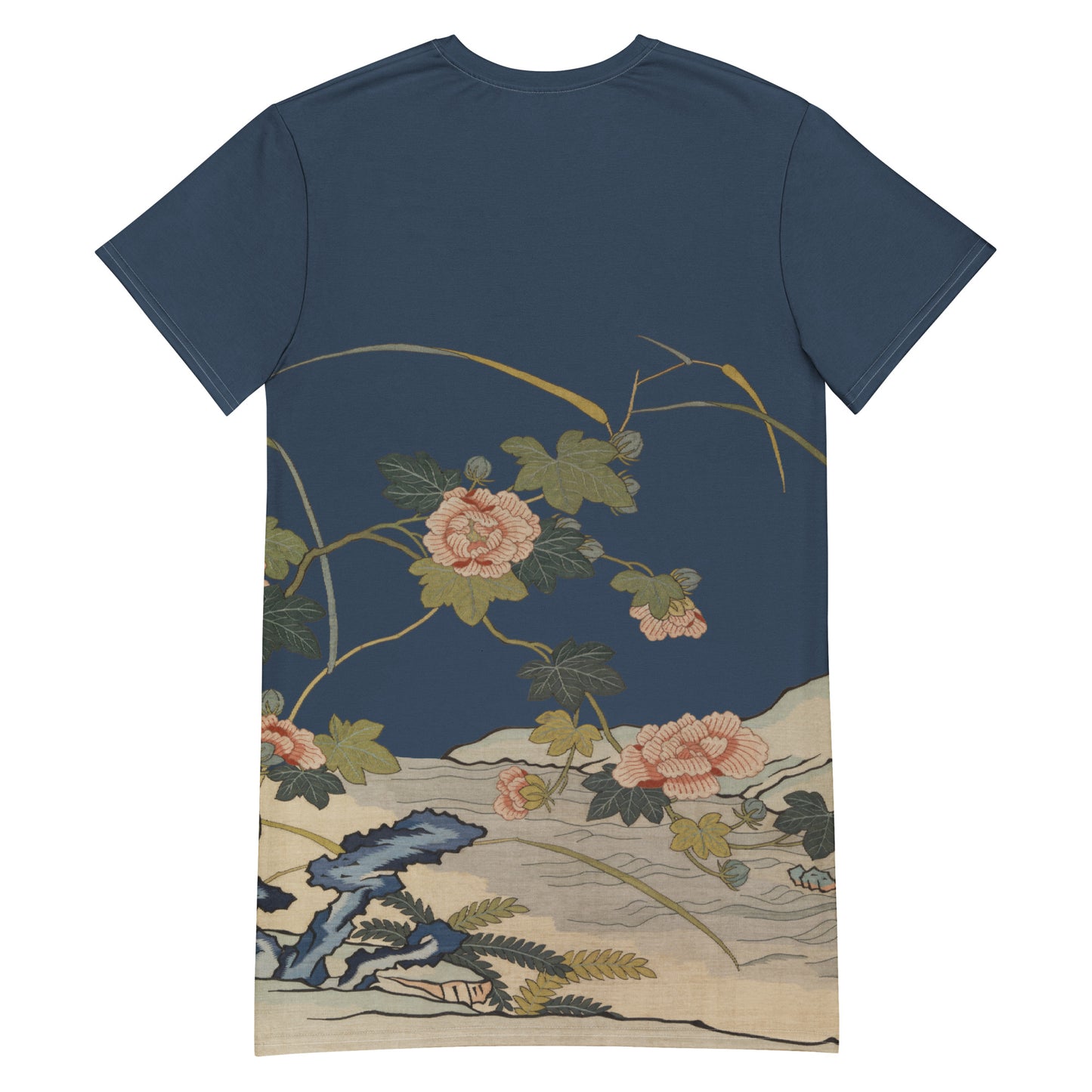 Kesi Flower Album｜Hibiscus by the Water｜T-shirt dress｜Dark blue