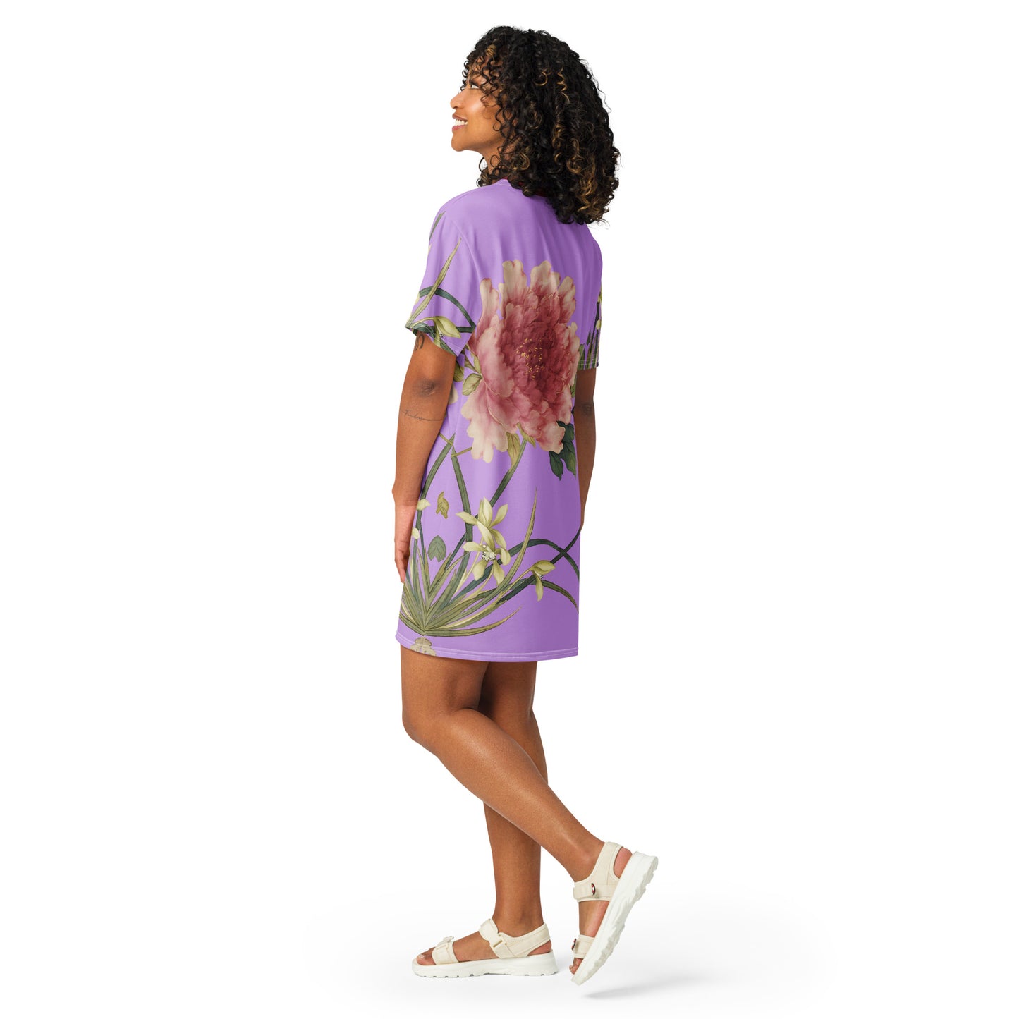 The Spirit of Flowers in Twelve Months｜Orchid and Tree Peony in Bloom｜T-shirt dress｜Lilac