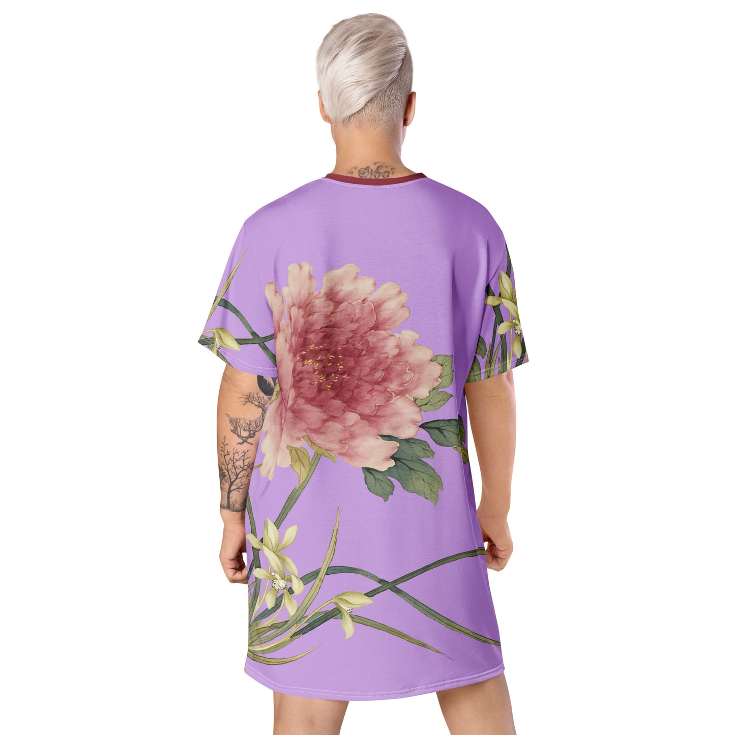 The Spirit of Flowers in Twelve Months｜Orchid and Tree Peony in Bloom｜T-shirt dress｜Lilac