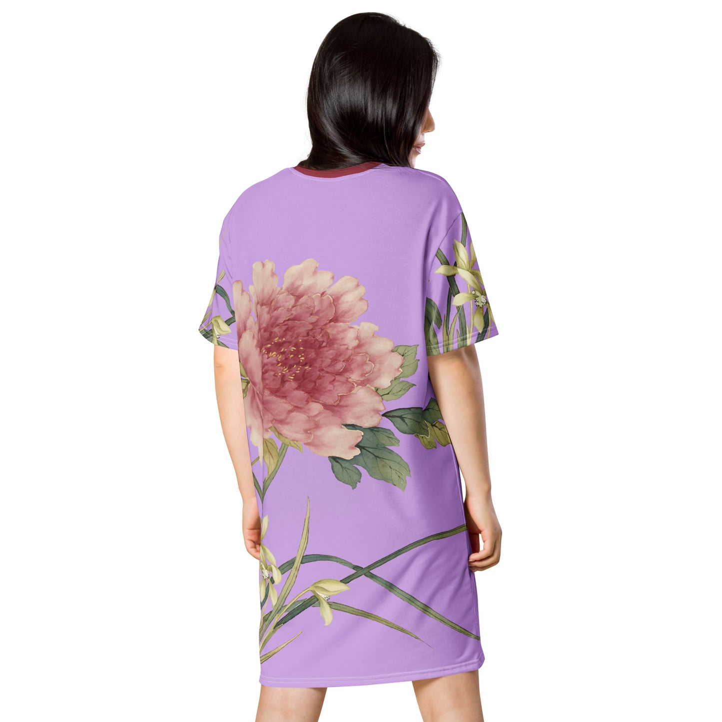 The Spirit of Flowers in Twelve Months｜Orchid and Tree Peony in Bloom｜T-shirt dress｜Lilac