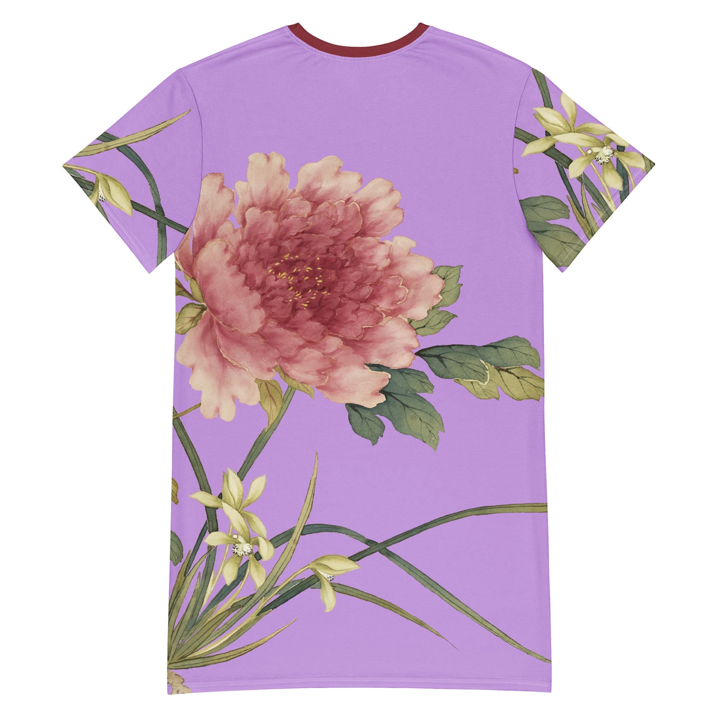 The Spirit of Flowers in Twelve Months｜Orchid and Tree Peony in Bloom｜T-shirt dress｜Lilac