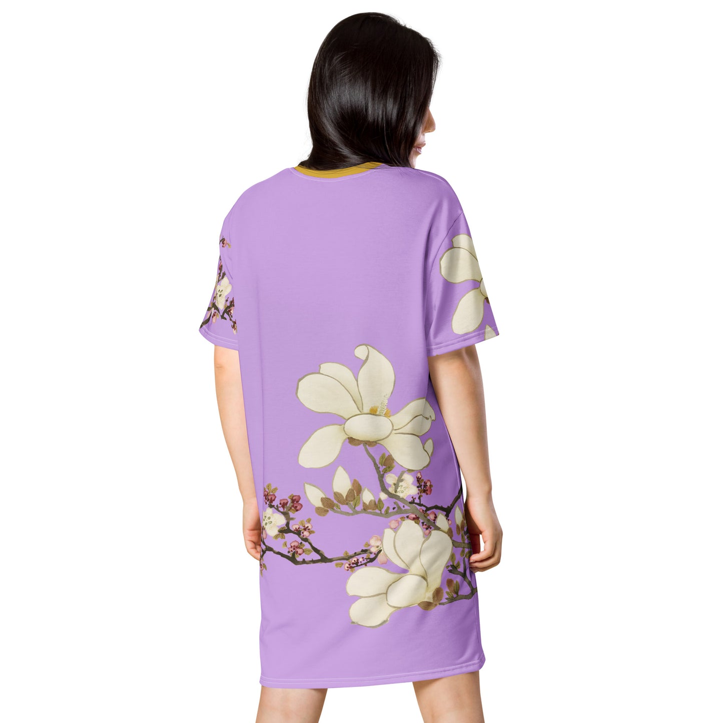 12月の花神様｜Apricot and Lily Magnolia in Blossom｜T-shirt dress｜Lilac