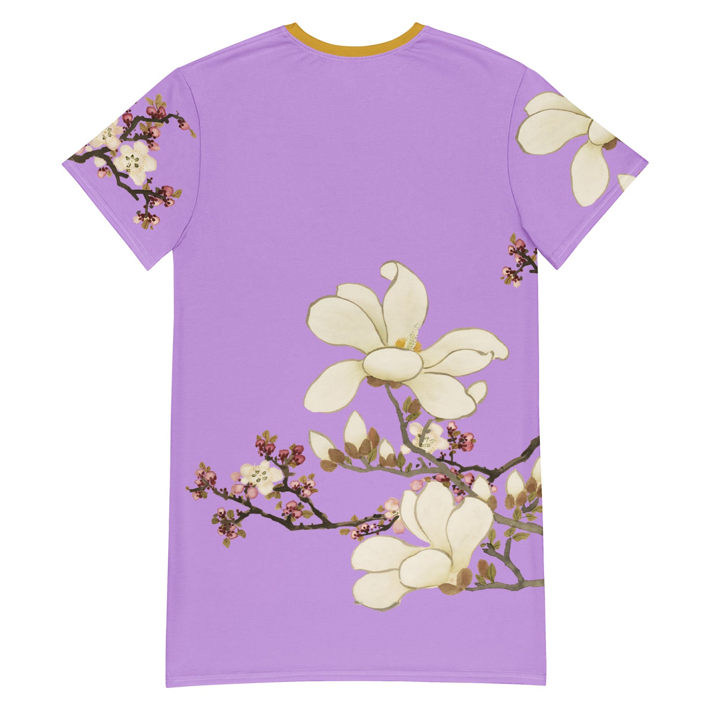 12月の花神様｜Apricot and Lily Magnolia in Blossom｜T-shirt dress｜Lilac